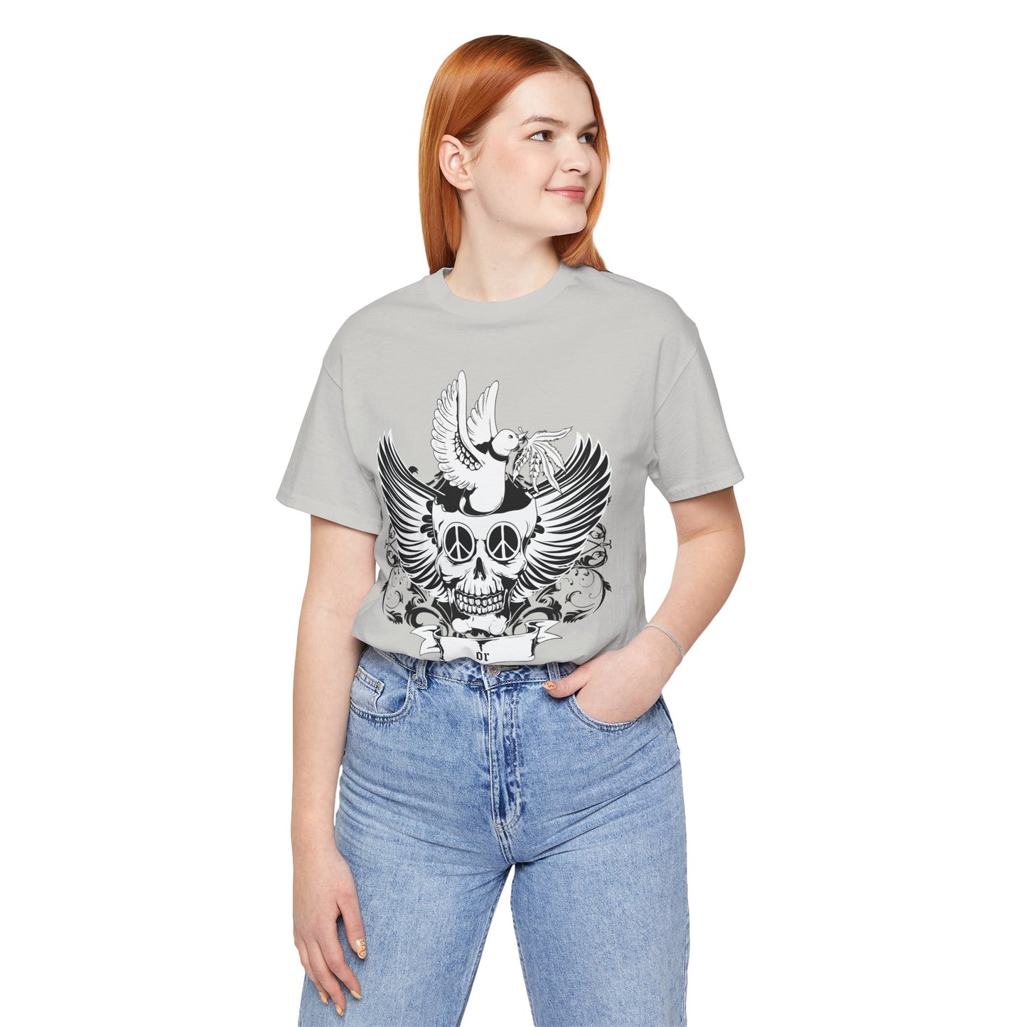 Bird Skull Graphic Design Tee, Skull Shirt, Vintage Tees, Art Design T-Shirt, Vintage Graphic Tee, Art Shirts with Skulls