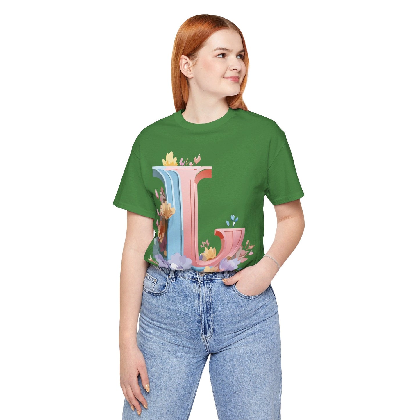 Letter L Shirt Graphic T Shirt Unisex Short Sleeve Vintage Inspired Artwork By Adelpha