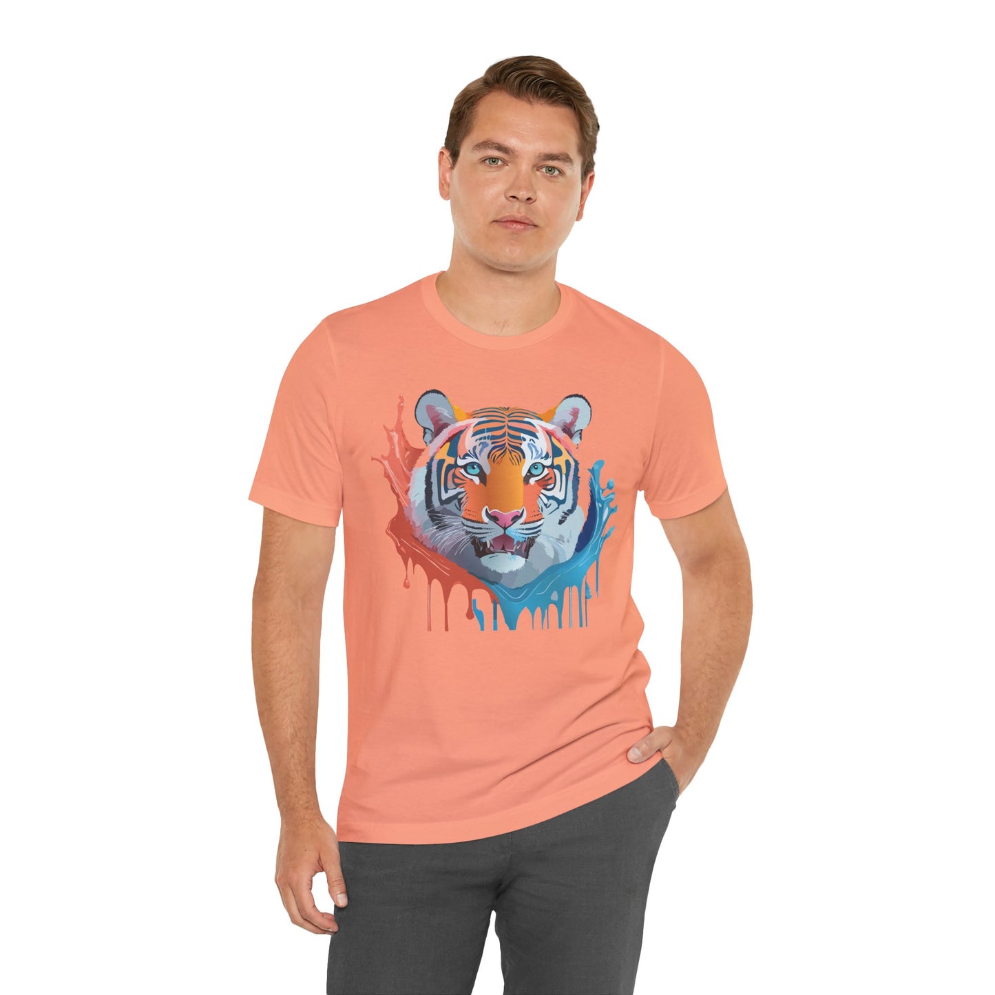 Unisex Tiger Tee, Animal Shirt, Tee Shirt with Tiger, Art T-Shirt, Animal Tees, Big Cat Shirt, Art Design T-Shirt 5