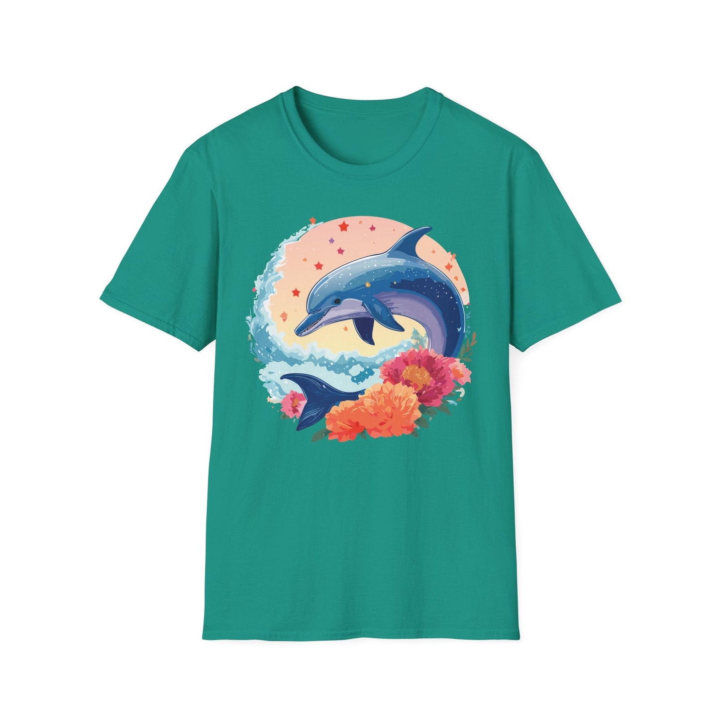 Dolphin Shirts Unisex Tee 100 Percent Ring Spun Cotton Gildan Softstyle 64000 For Everyday Comfort