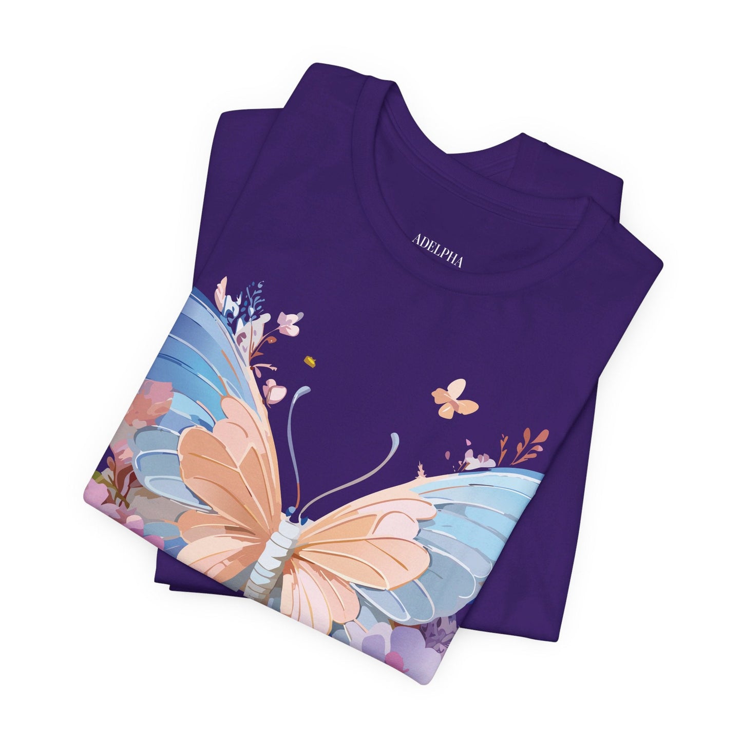 Butterfly Graphic Unisex 100 Cotton Lightweight Vintage Floral Design Jersey Tee 2