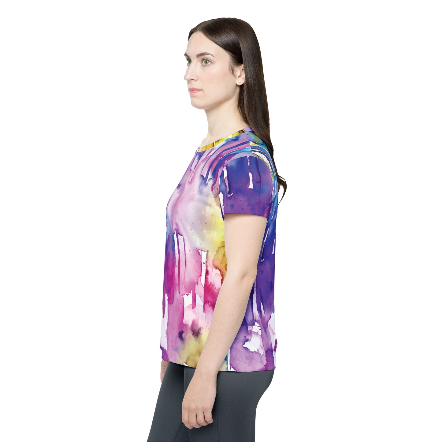 Poly Jersey Tee Shirt with abstract prints