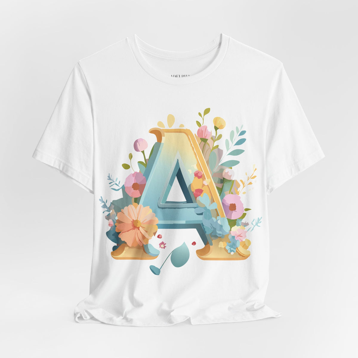 Letter A Graphic Unisex Cotton Bella+Canvas Tee with Art Letter Design
