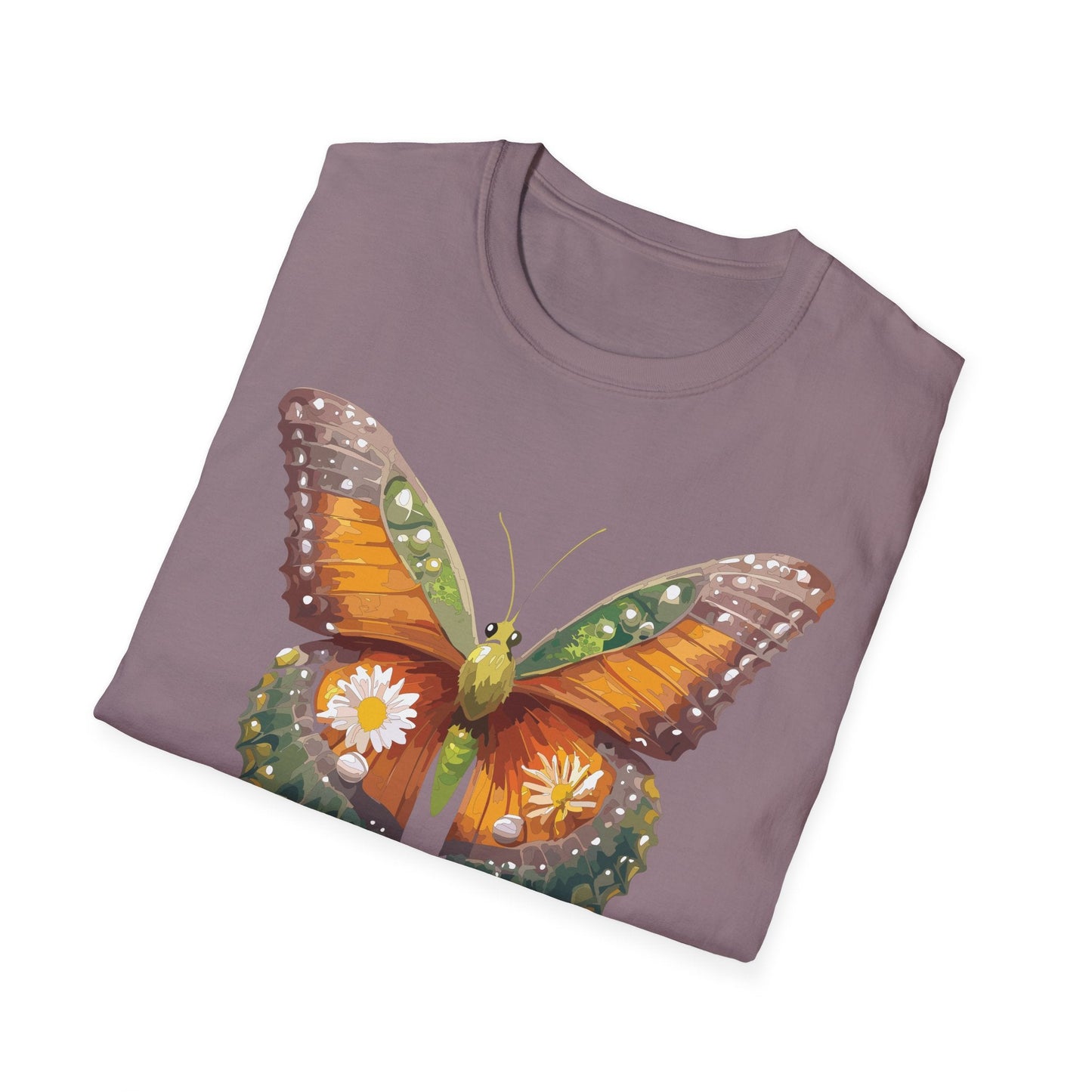Butterfly T Shirt Unisex Monarch Shirt Gildan Softstyle 64000 100 Percent Ring Spun Cotton