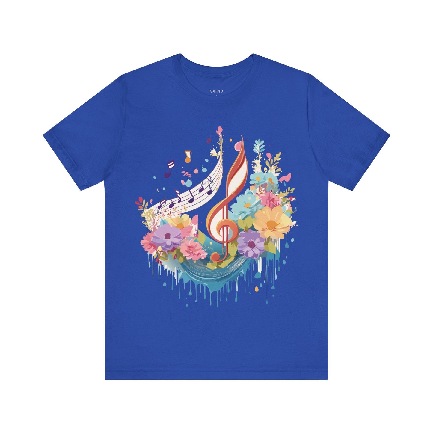 Music Graphic Unisex 100 Cotton Vintage Art with Musical Elements Tee 106