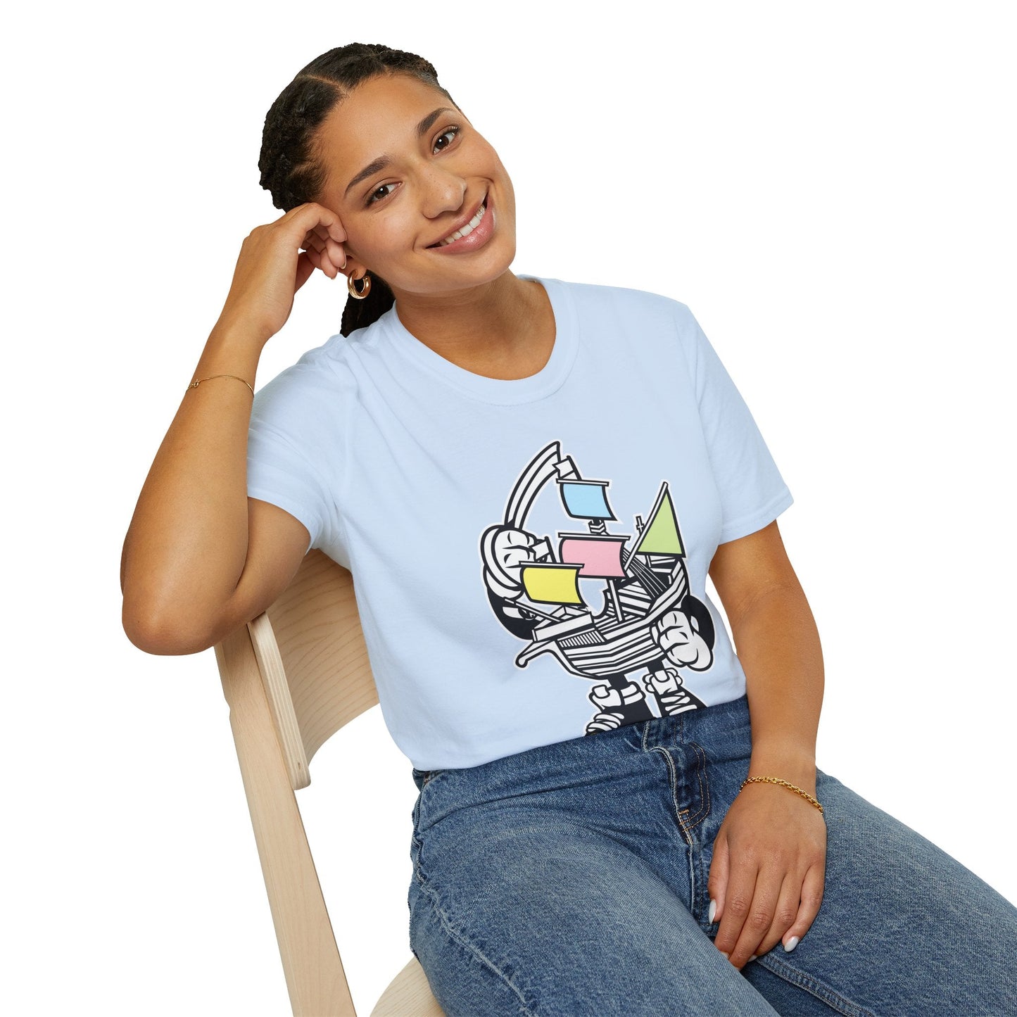 Cartoon T Shirt Animation Tee Funny Unisex Gildan Softstyle 64000 Short Sleeve Cotton