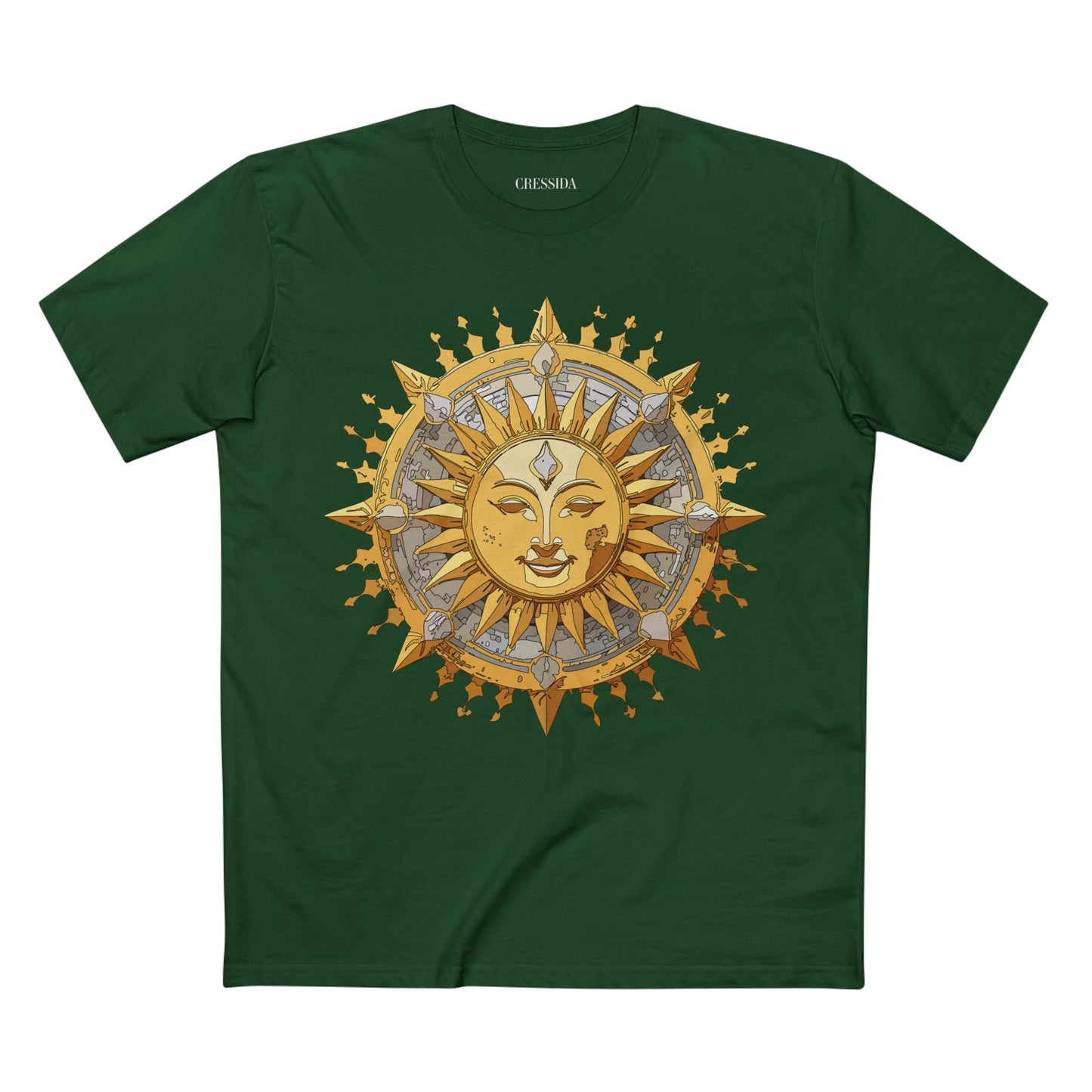 Gold Sun Graphic Unisex 100 Cotton T-Shirt with Golden Art Design 15