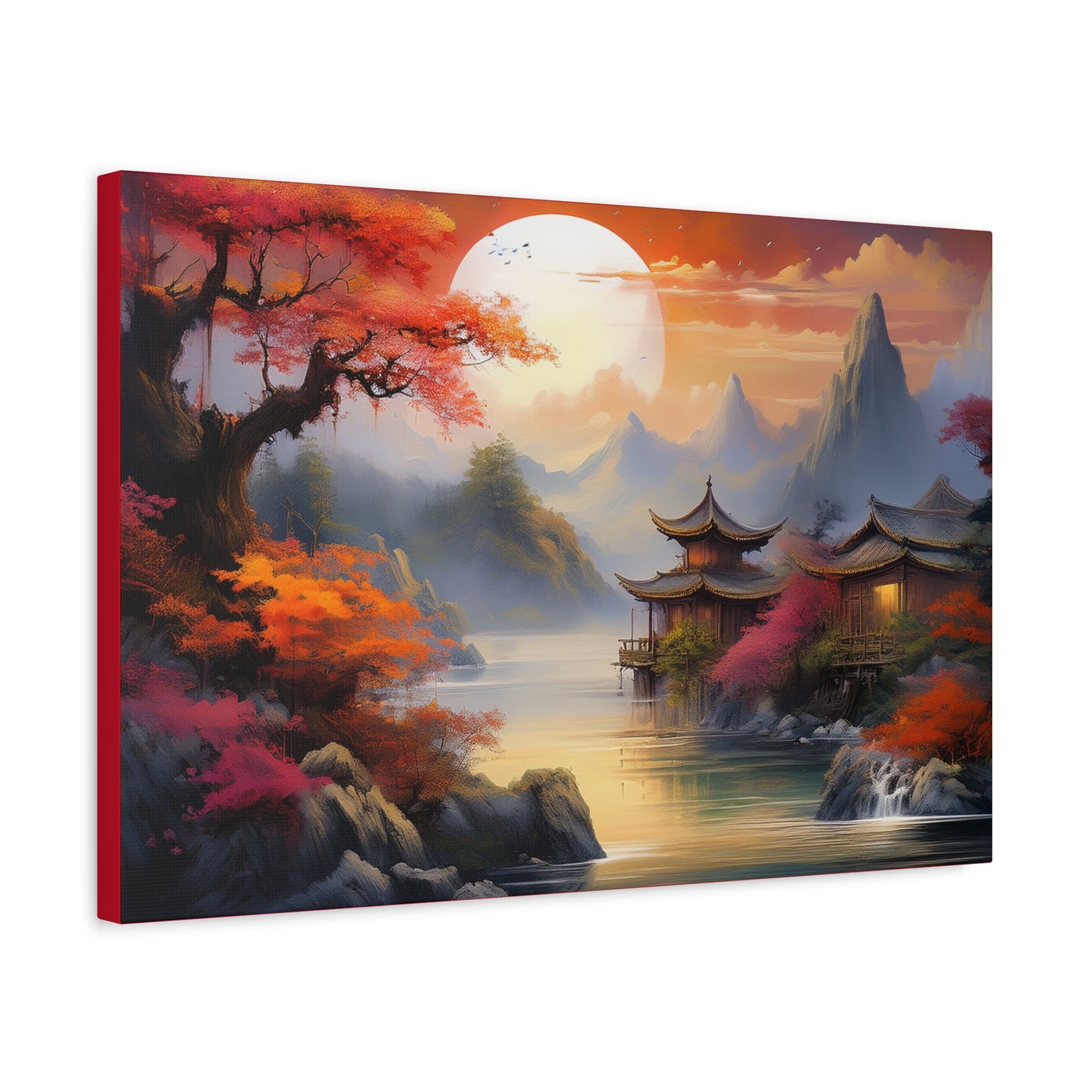Japanese Painting Print Canvas 24x16, 30x20, 36x24, 48x32, 60x40, Bright Latex Inks Pine-Wood Inner Frame JPN-13