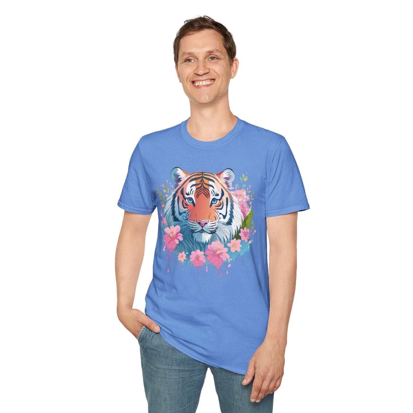 Unisex Tiger Shirt Gildan Softstyle 64000 Cotton Tee Everyday Comfort