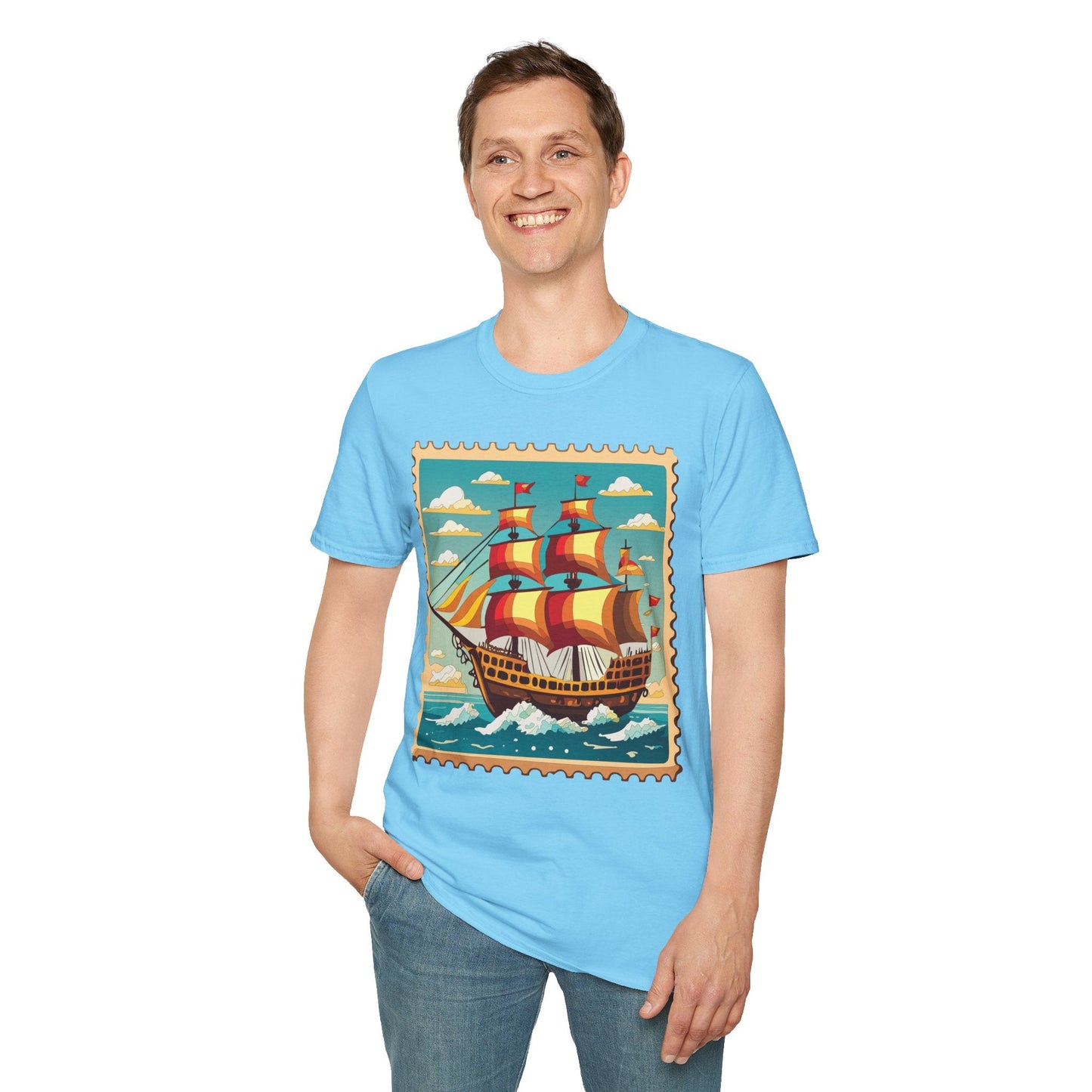 Unisex Softstyle Short Sleeve T Shirt Gildan 64000 Ring Spun Cotton Vessel Ship Frigate Tee
