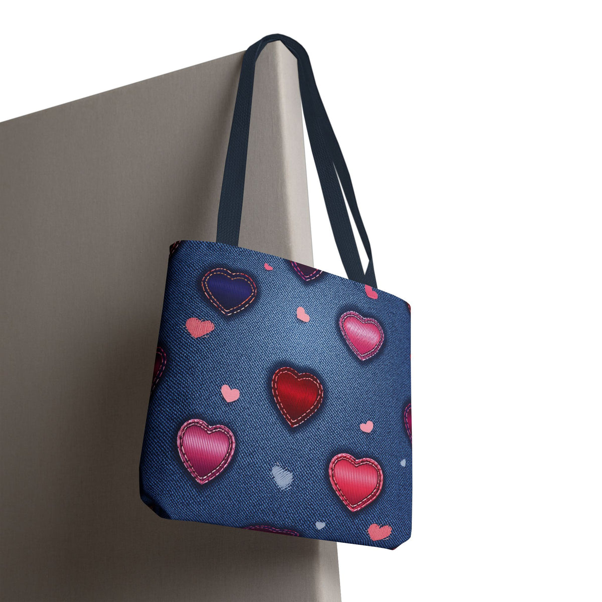 Love Day Graphic Design Denim Fabric Imitation Print Unisex Canvas Bag POLY 3 Sizes Tote Bag 201-26