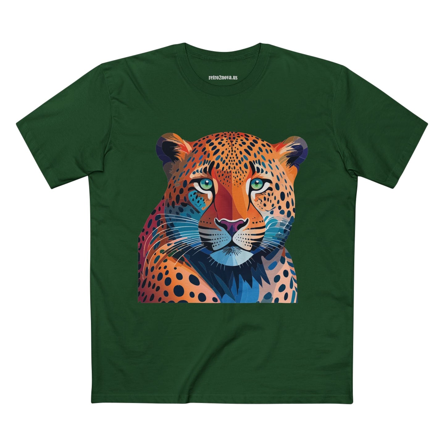 Unisex Cheetah Shirt Premium Cotton Tee With Original Art Design From Retro2Nova Art Collection Soft Breathable Comfort