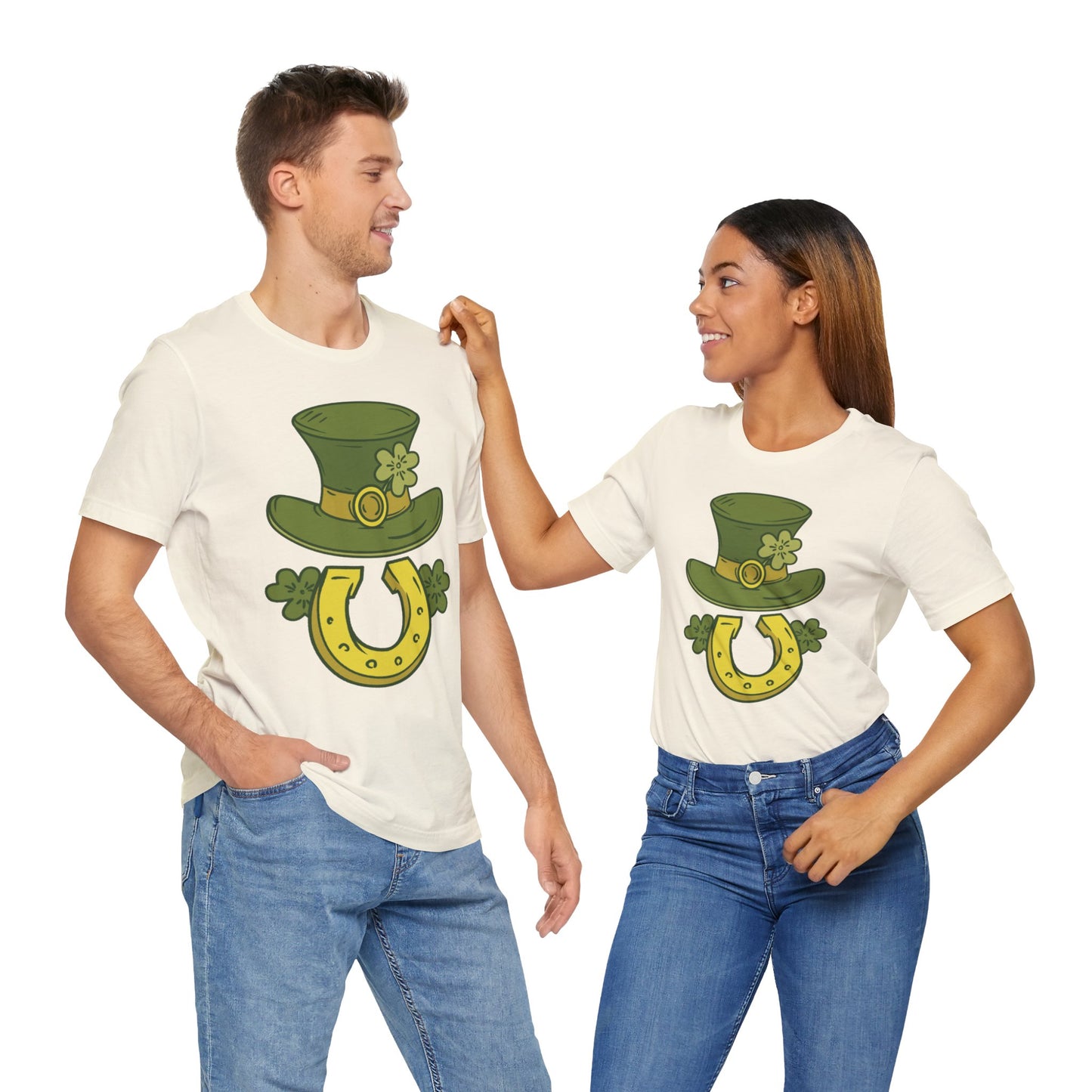 Unisex Cotton Tee Shirt with Lucky Prints