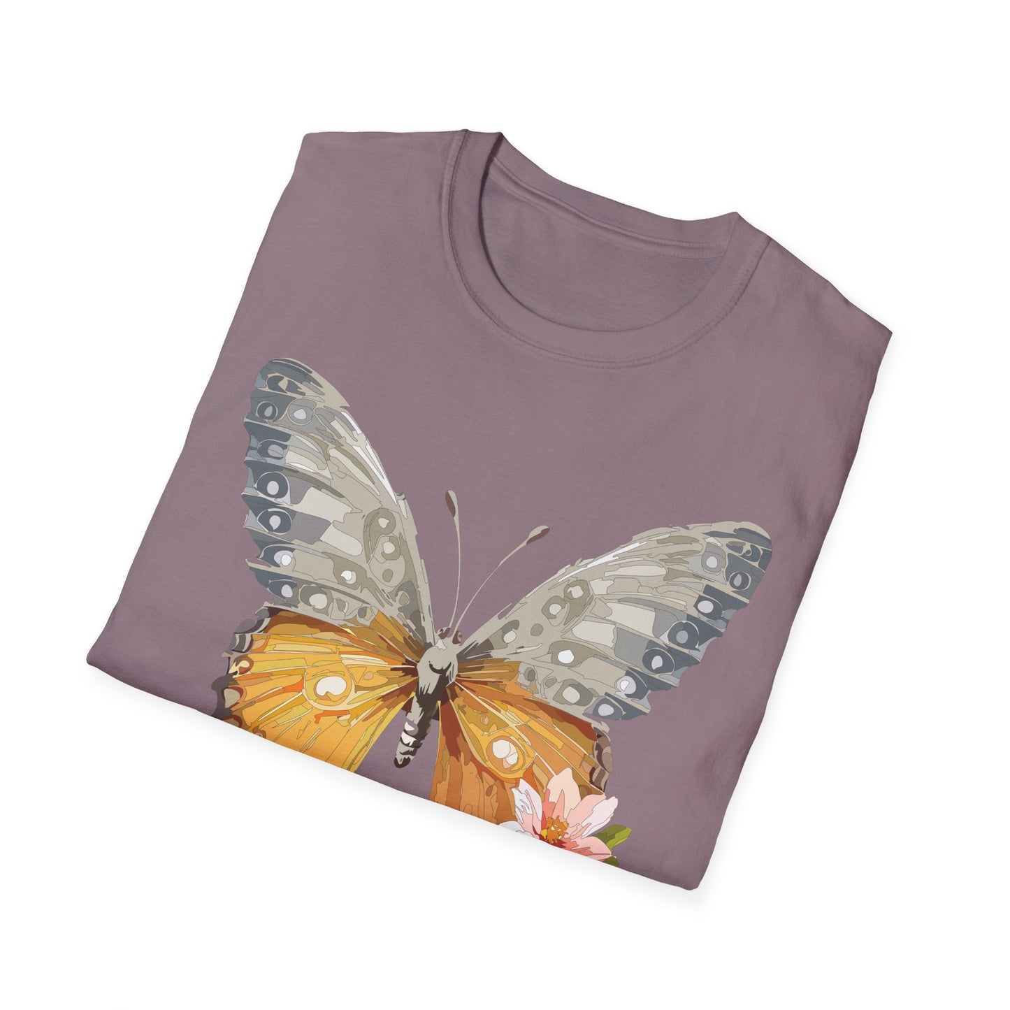 Unisex Butterfly T Shirt Monarch Print Softstyle Cotton Tee Gildan 64000 Lightweight Comfort