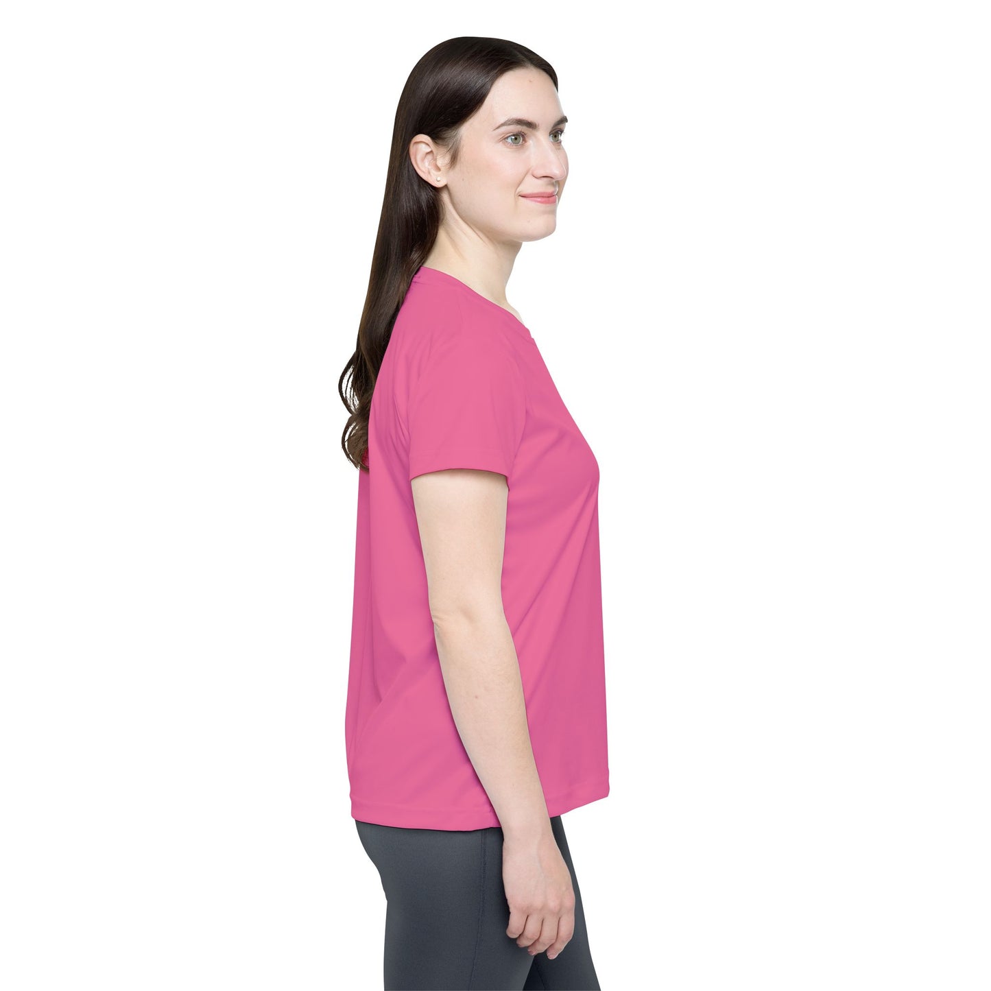 Rose Kiss Today Pink Women's Sports Jersey Short Sleeves 100% Poly Solid Pink Color Print Athletic Tee