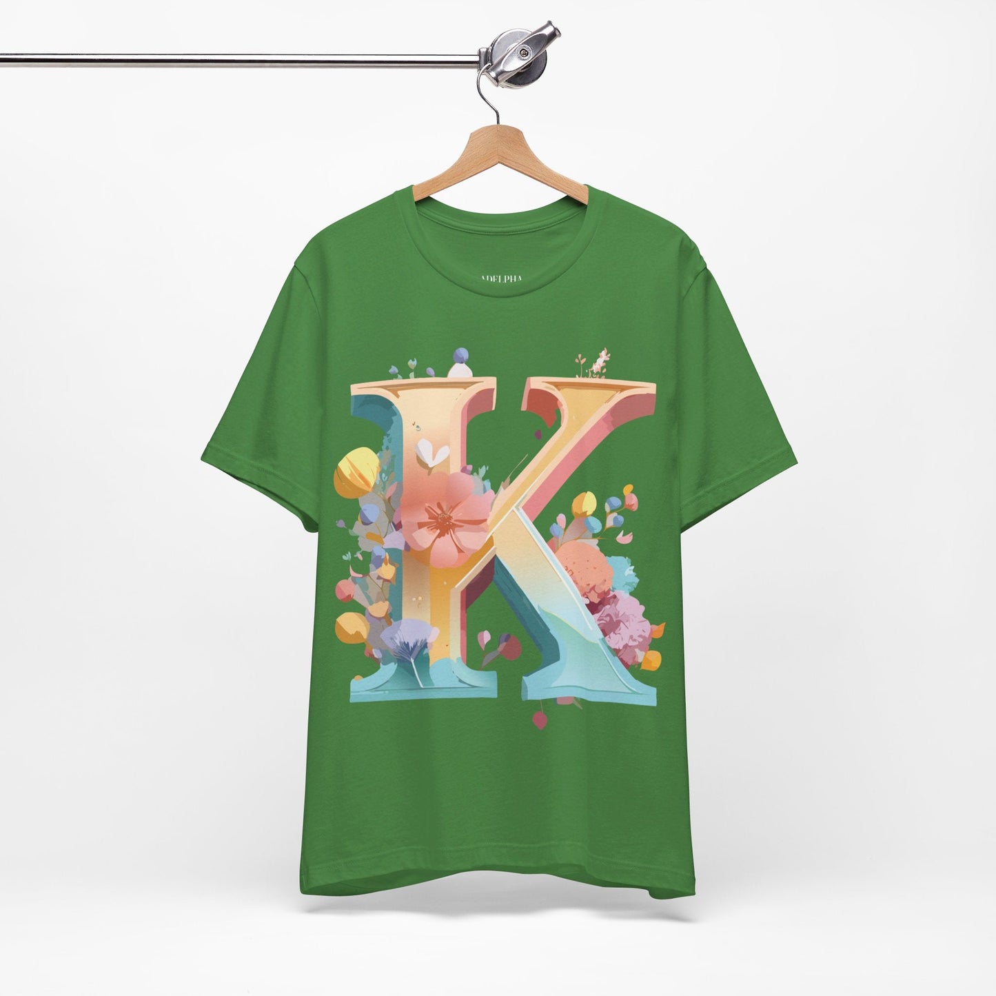 Unisex Letter K Graphic Tee By Adelpha Vintage Inspired Artwork Short Sleeve Shirt