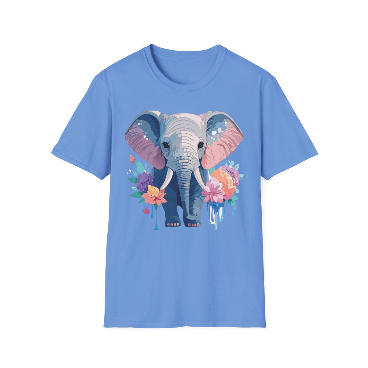 Watercolor Baby Elephant T-Shirt | Floral Safari Tee