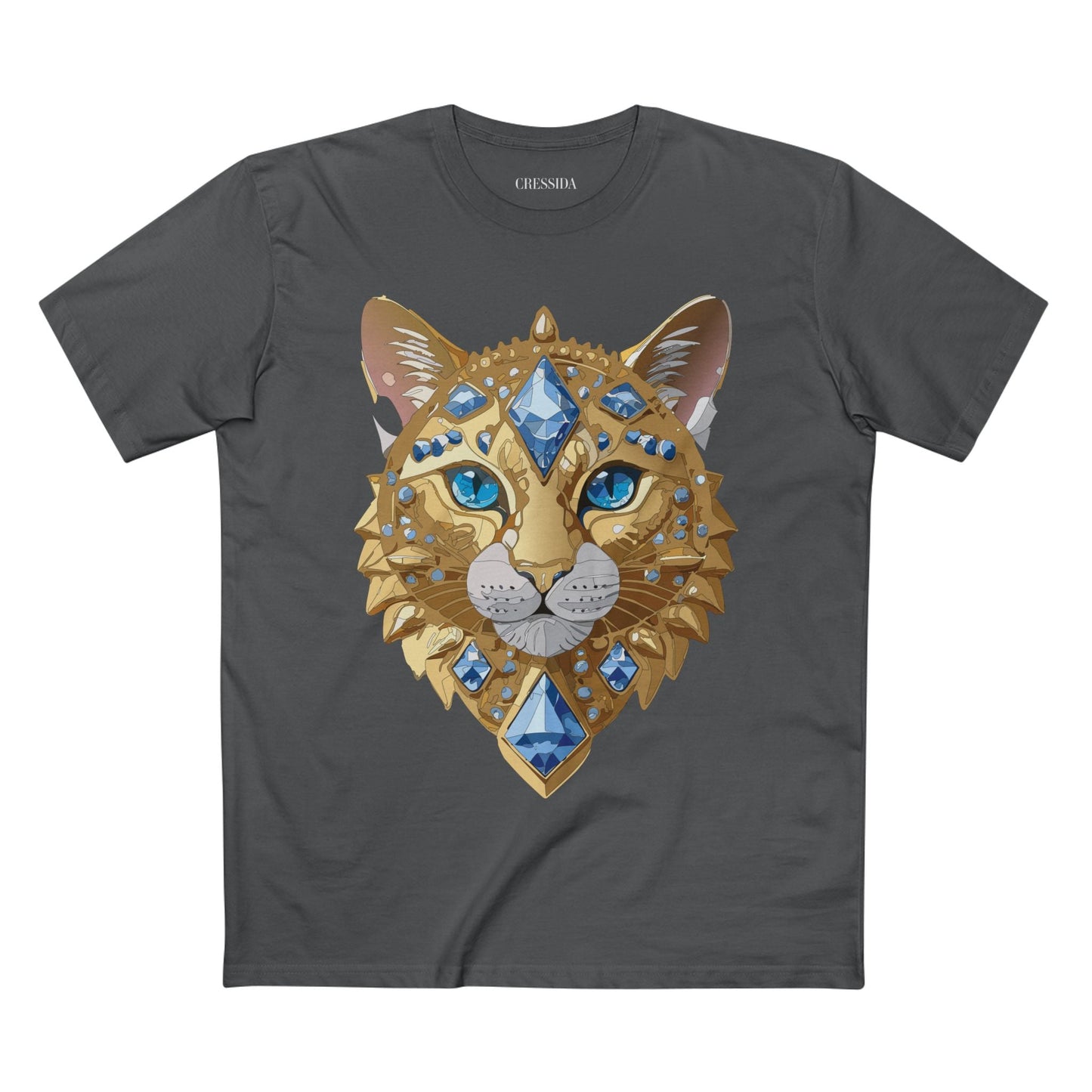 Cat Graphic Unisex 100 Cotton Tee With Unique Animal Golden Medallion Art Design 12