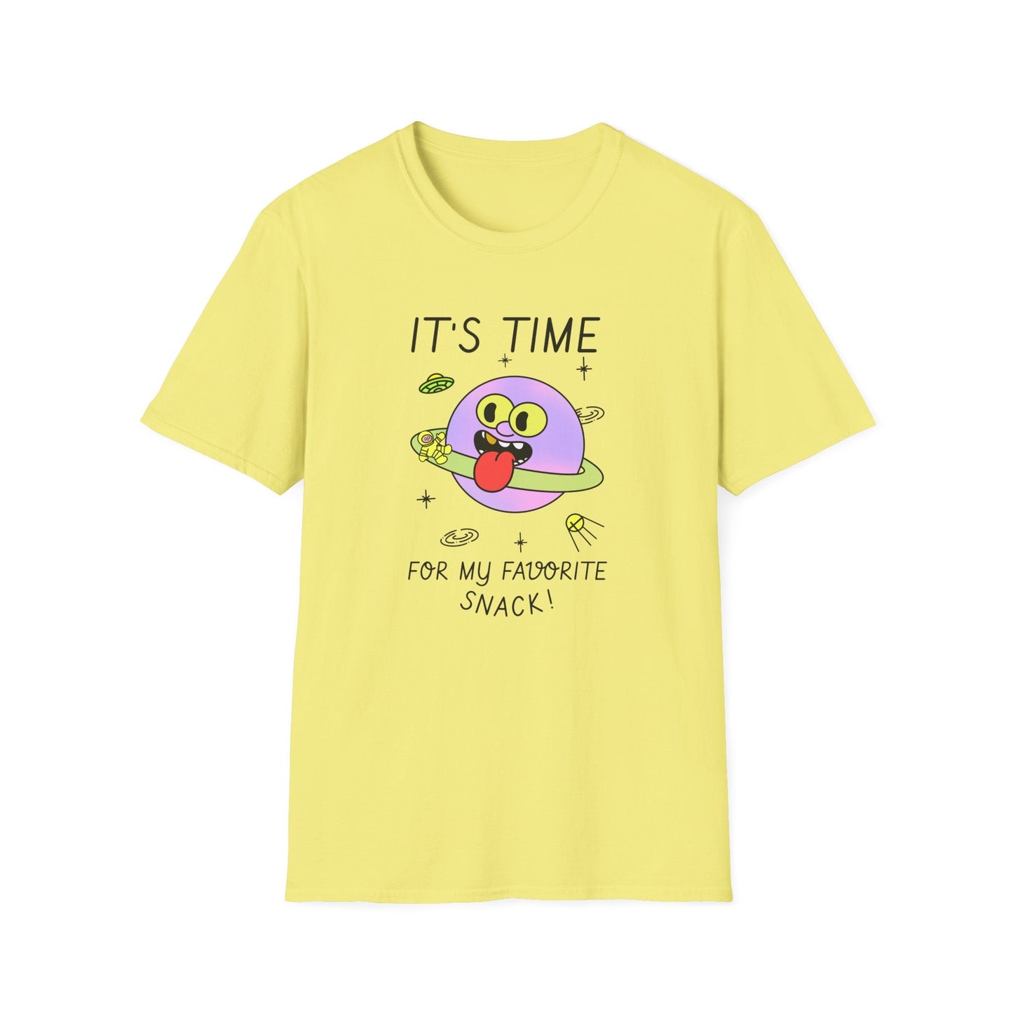 Snack Time Alien TShirt Time For My Favorite Snack Unisex Cotton Cute Space Graphic Tee