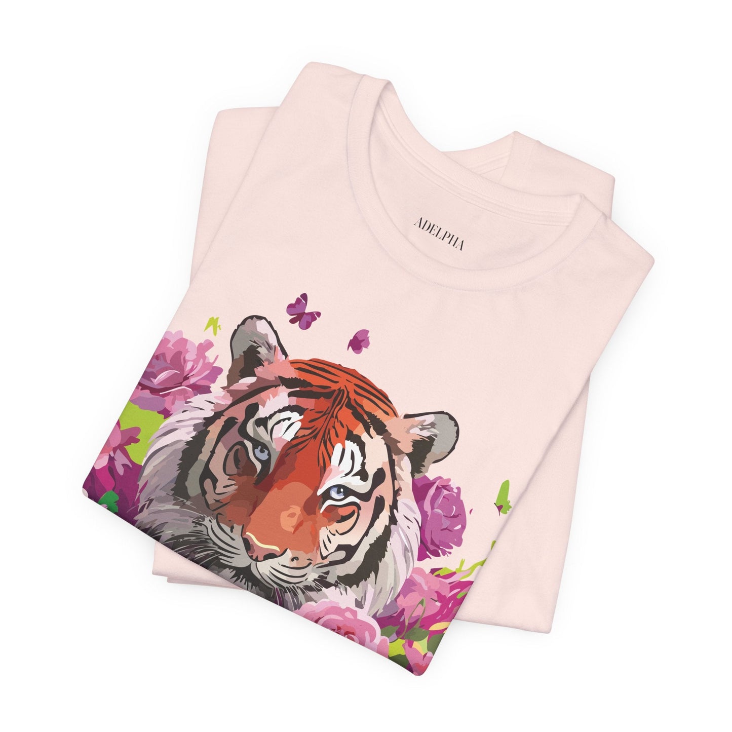 Tiger Graphic Tee Unisex Jersey Short Sleeve Art Design By Adelpha Vintage Inspired Premium