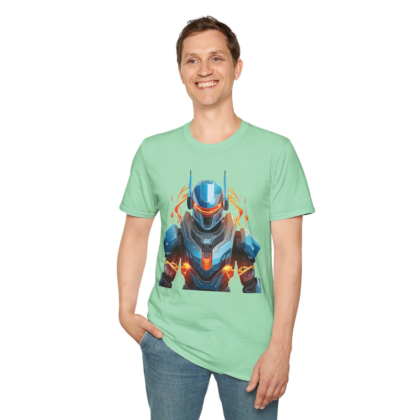 Cyborg Tee Robot Shirt Terminator Design Unisex Gildan Softstyle 64000 100 Percent Ring Spun Cotton