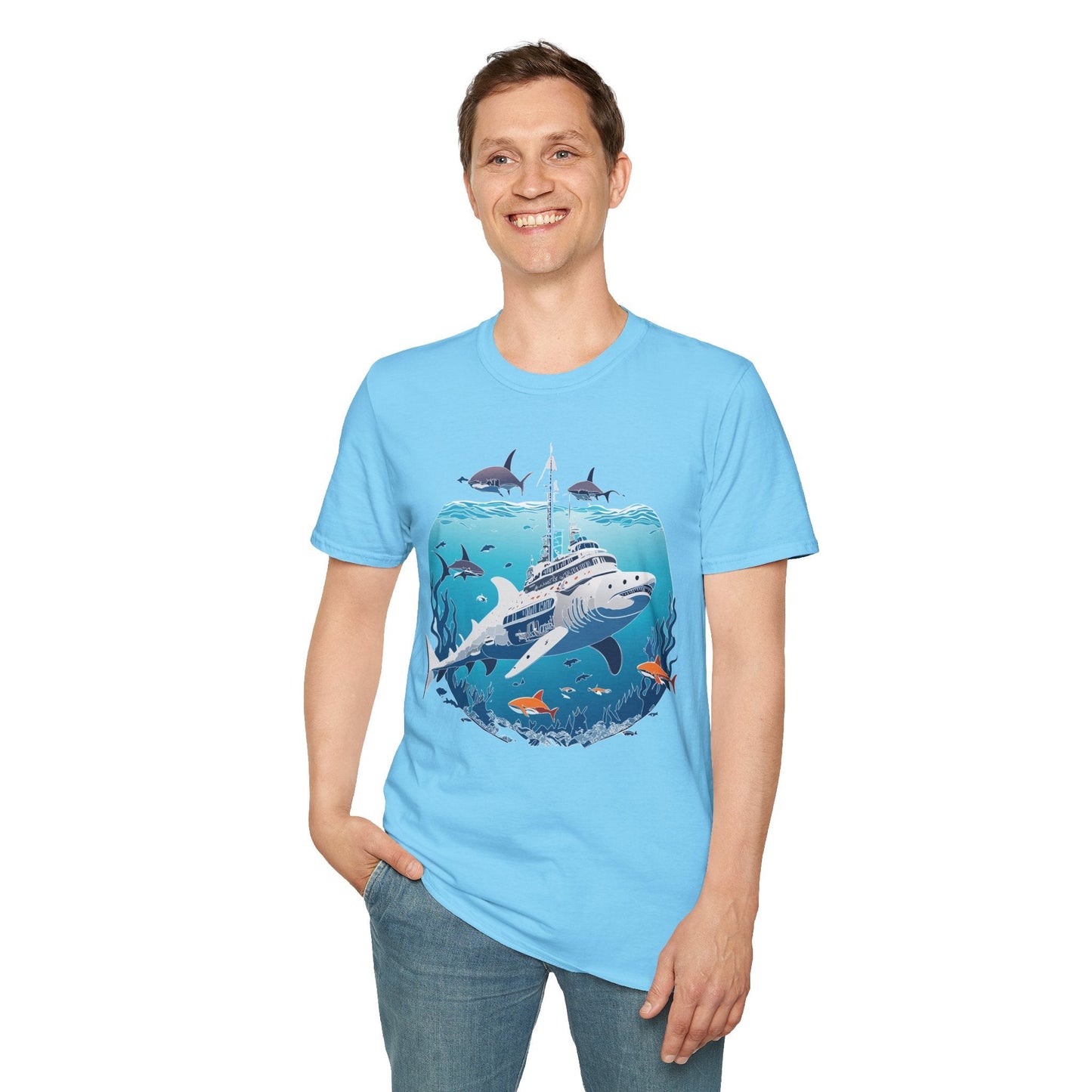 Ocean Tee Shirt Unisex Softstyle 64000 Ring Spun Cotton Art Design Tee For Everyday Comfort