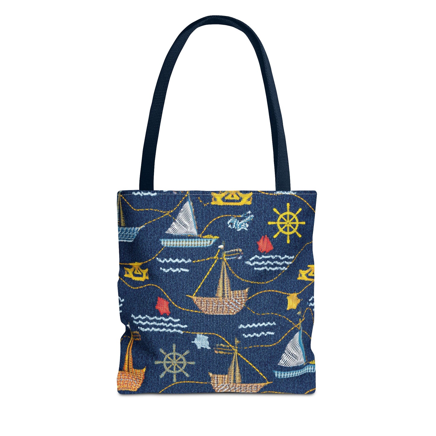 Denim Fabric Imitation Print Unisex Canvas Bag Poly Spun 3 Sizes Tote Bag 182-13