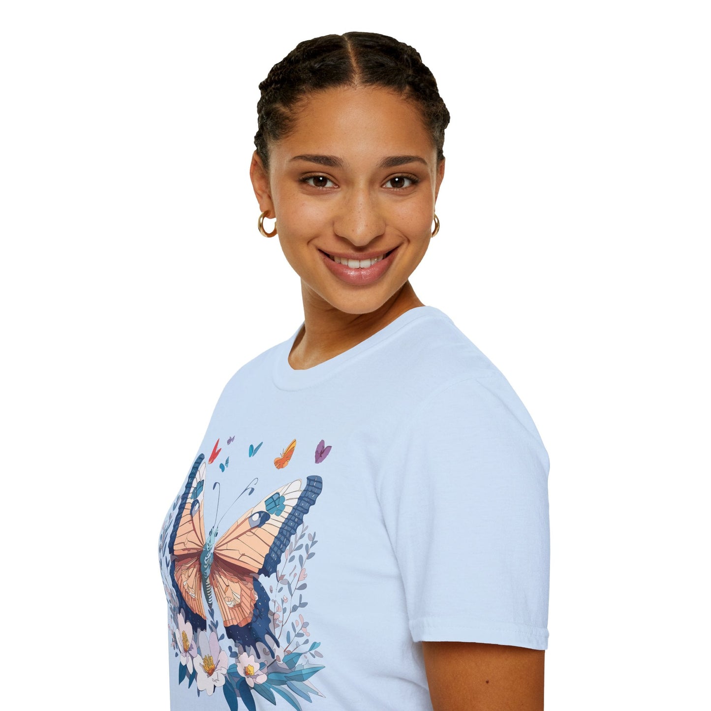 Unisex Butterfly Shirt Monarch Design Gildan Softstyle 64000 Short Sleeve Tee For Men And Women