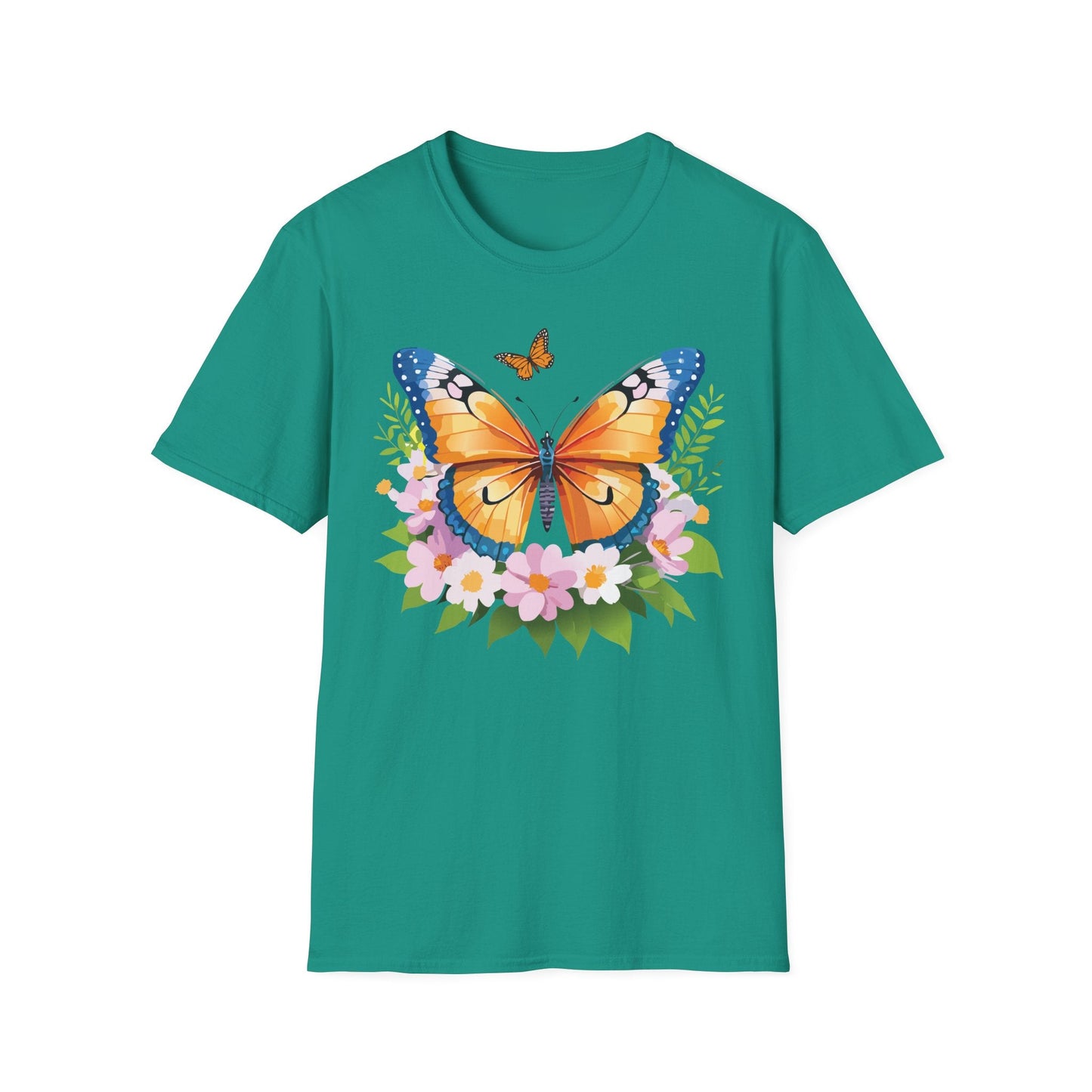 Butterfly Shirt Unisex Cotton Tee Monarch Butterfly Design Gildan Softstyle 64000 Short Sleeve