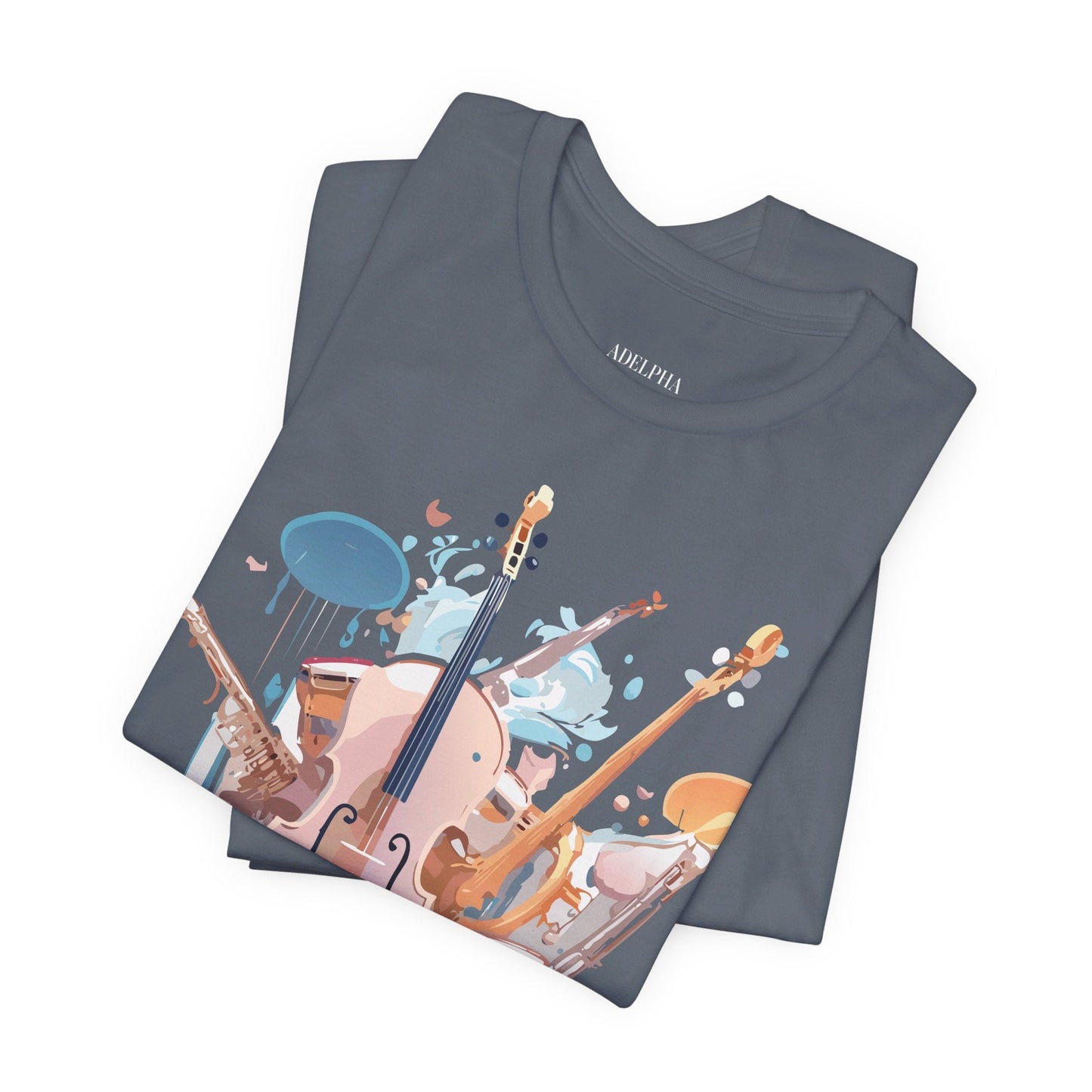 Music Graphic Unisex 100 Cotton Vintage Art with Musical Elements Tee 81