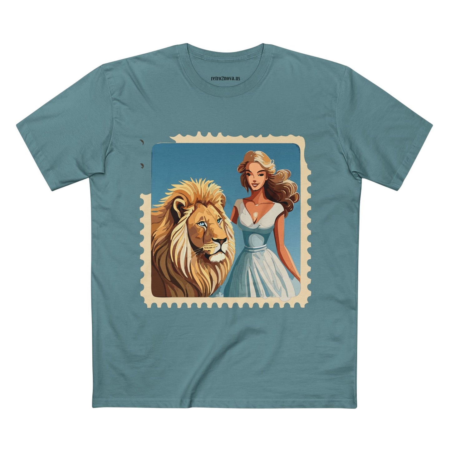 Postage Stamp Shirt Unisex Premium Cotton Tee With Original Art Design Retro2Nova PS54