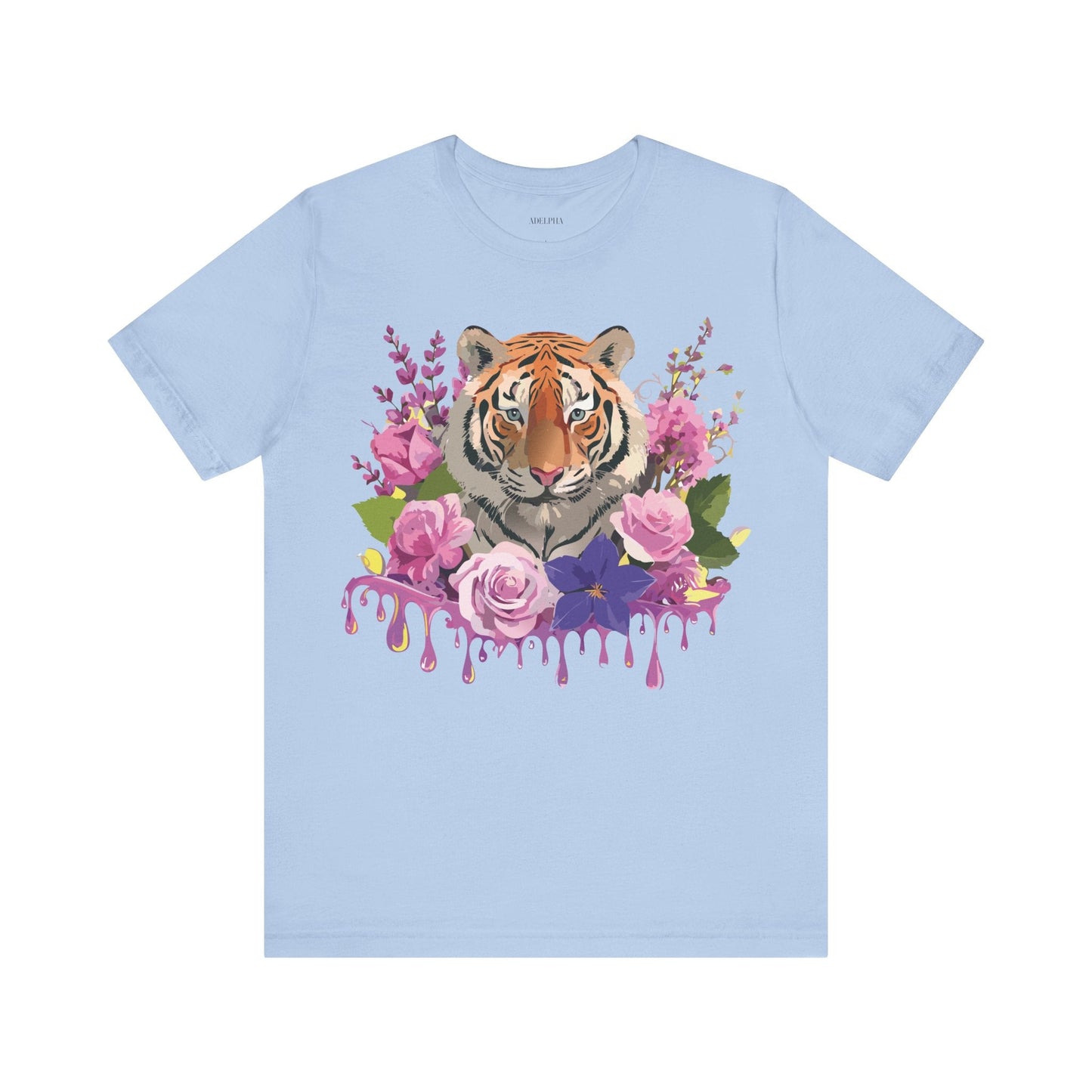 Tiger Graphic Tee Unisex Short Sleeve Vintage Inspired Art Design By Adelpha Premium