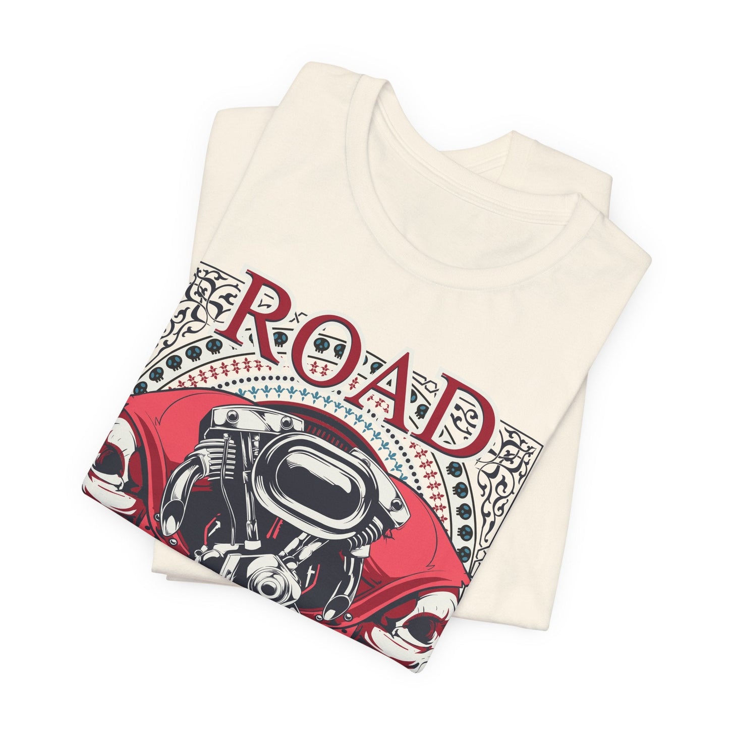 Dark Road Motorcycle Helmet Skull Tee Biker graphic t-shirt G-1