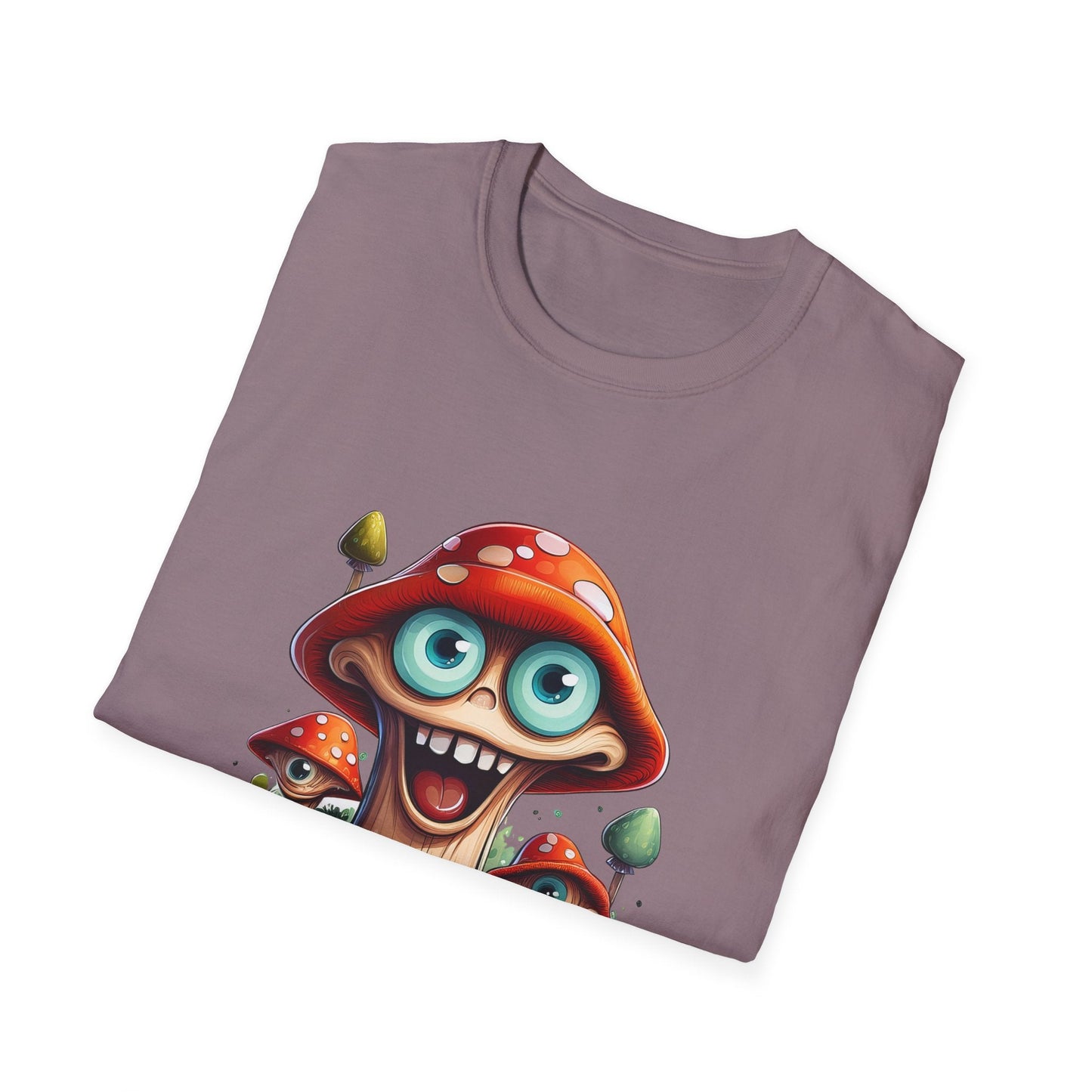 Funny Mashroom Graphic Unisex Softstyle Cotton With Cartoon Illustration Design 18