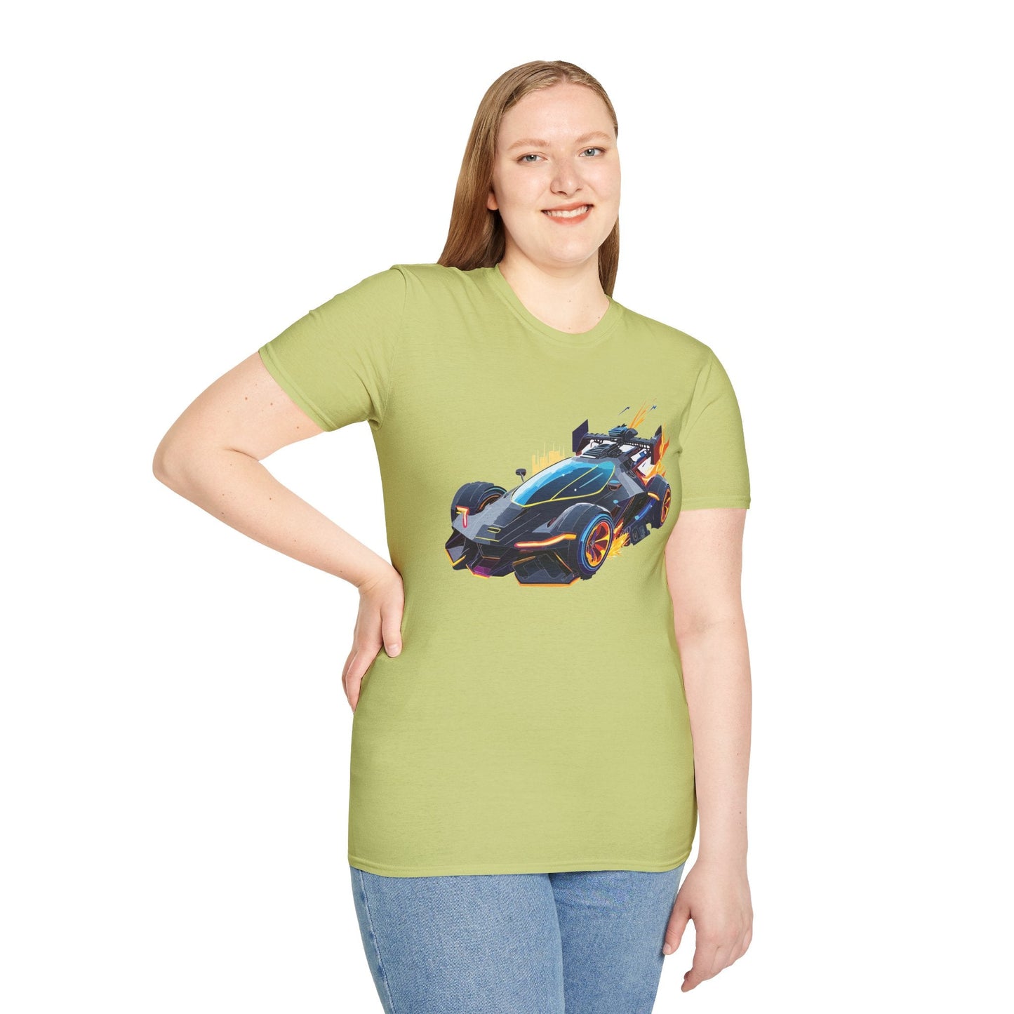Unisex Car T Shirt With Cars Design Hot Wheels Graphic Tee Gildan Softstyle 64000