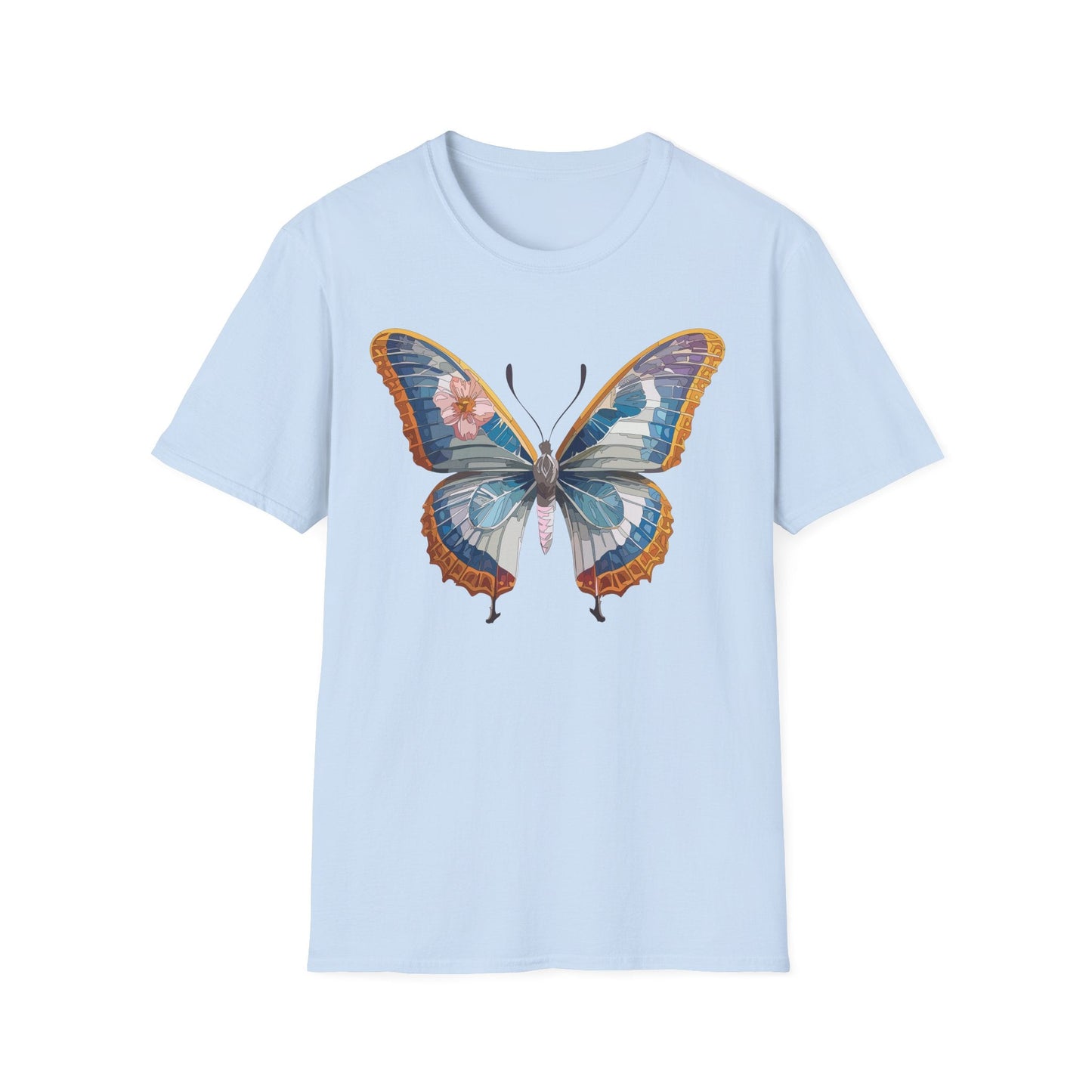 Unisex Butterfly Shirt Softstyle Tee 100 Percent Ring Spun Cotton Monarch Print Tee