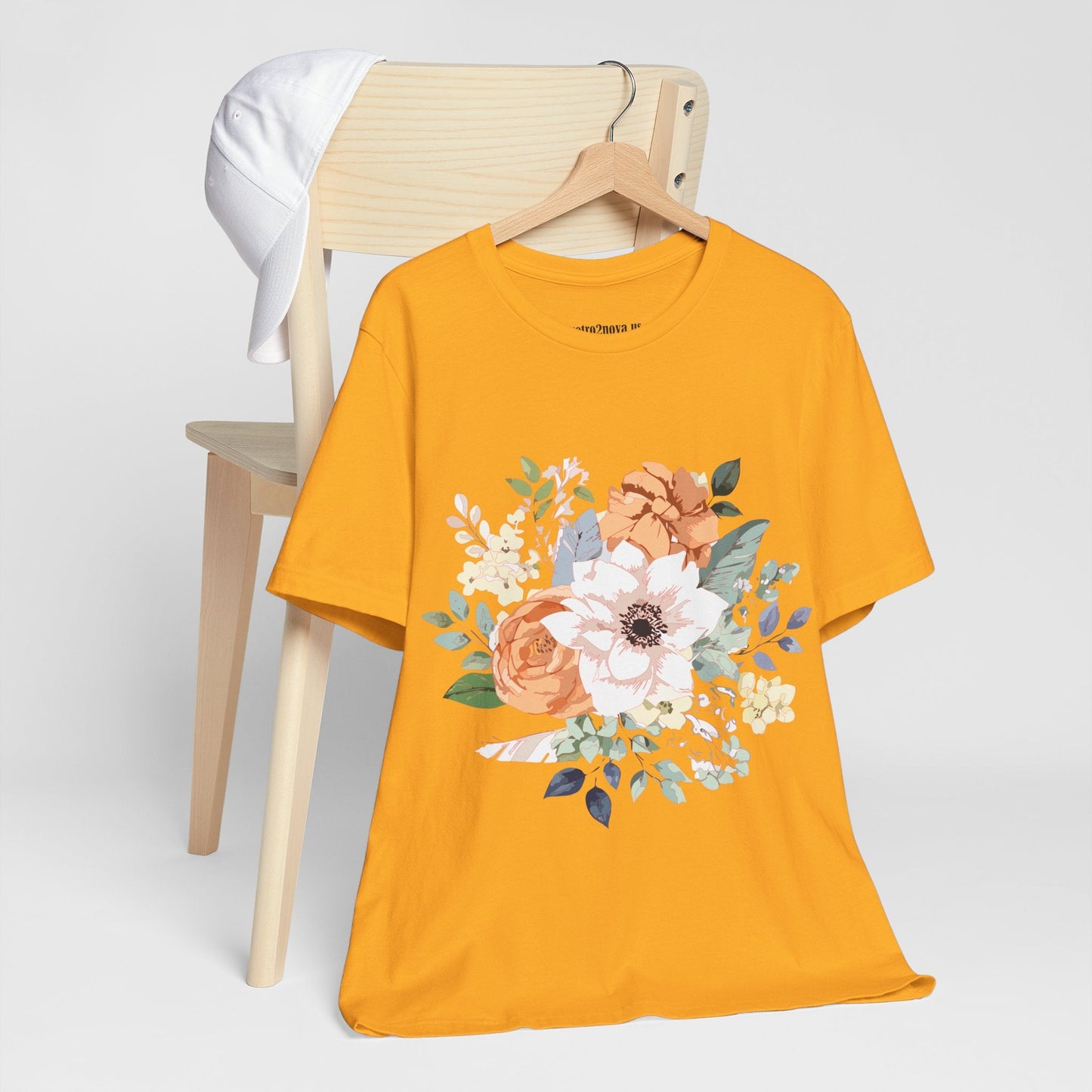 Unisex Floral Shirt Jersey Short Sleeve Tee Lightweight Breathable Flowers Collection Retro2Nova