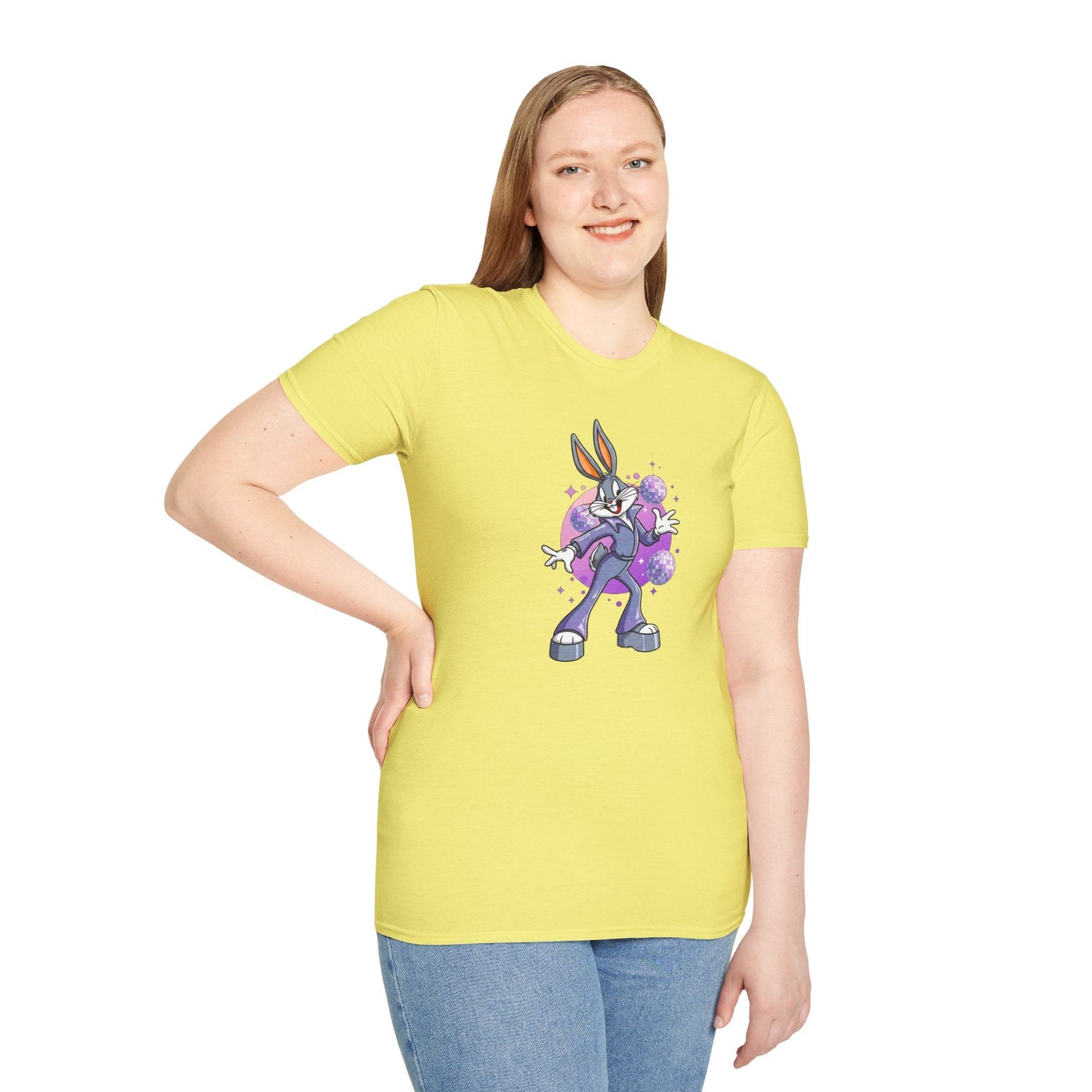 Bugs Bunny Unisex T Shirt Cartoon Animation Tee Gildan Softstyle 64000 Cotton Tee