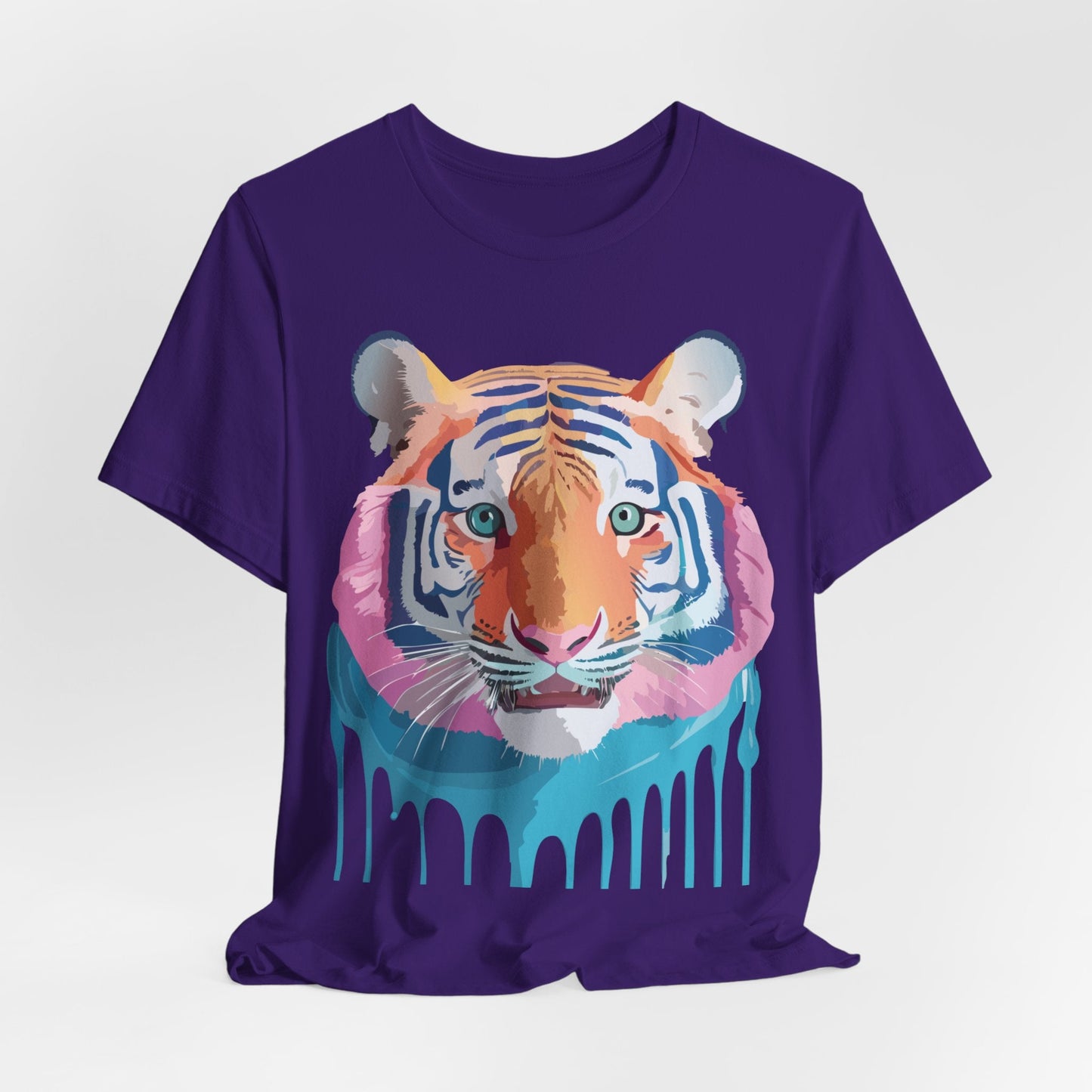 Tiger Graphic Unisex 100 Cotton Vintage Art with Animal Tee 17