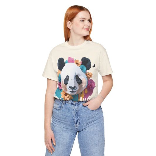 Panda Graphic Unisex 100 Cotton Vintage Art with Animal T-Shirt 8