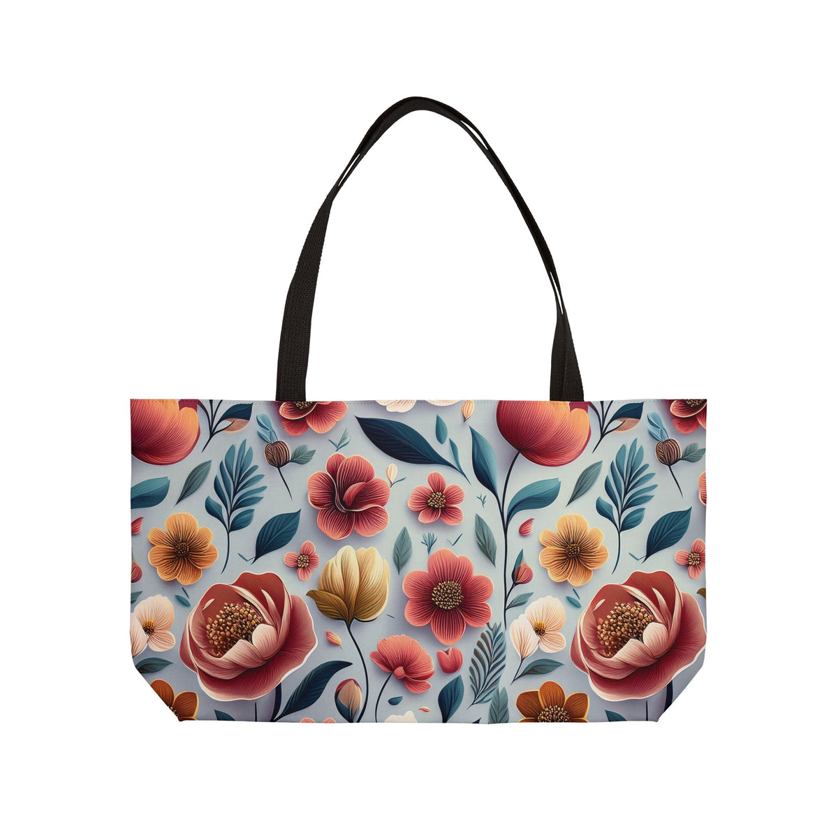 Floral Print Poly Canvas Weekender Bag 15