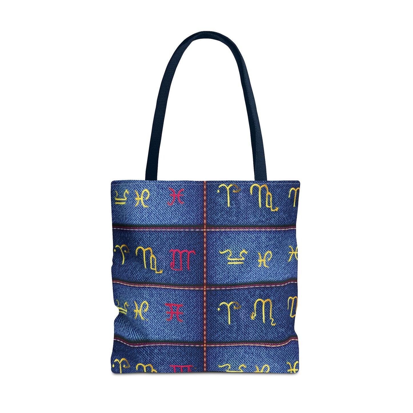 Denim Fabric Imitation Print Unisex Canvas Bag Poly Spun 3 Sizes Tote Bag 184-6