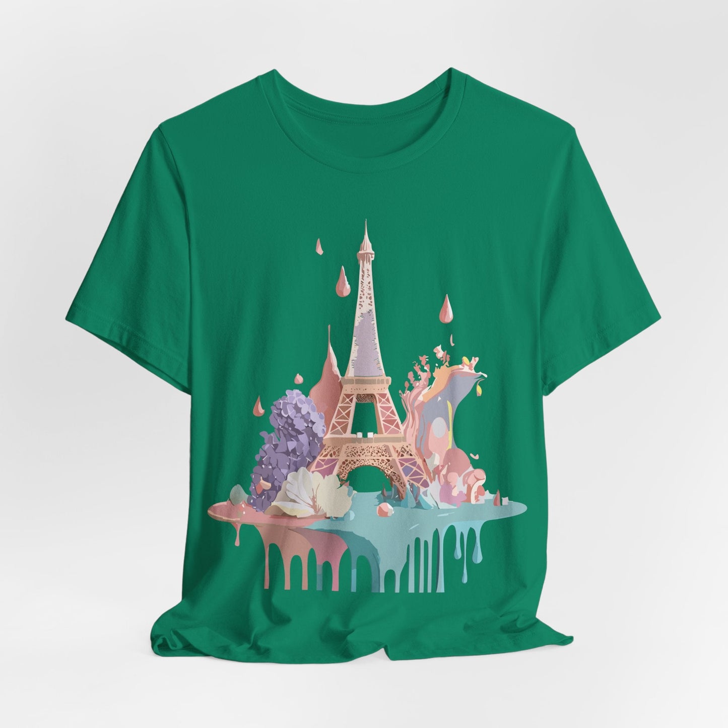 Paris Graphic Tee Unisex Short Sleeve Shirt With Vintage Inspired Adelpha Artwork