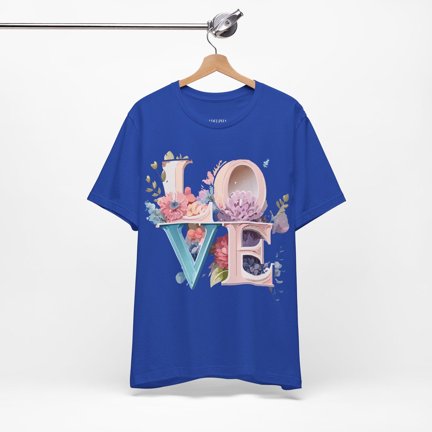 Valentine Day Graphic Unisex 100 Cotton Vintage Artwork with Love and Flower Design Tee 42
