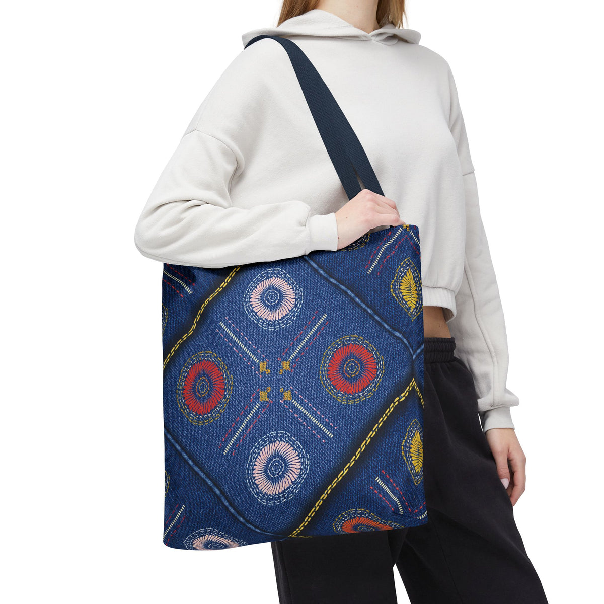 Diwali Graphic Denim Fabric Imitation Print Unisex Canvas Bag Poly Spun 3 Sizes Tote Bag 205-20