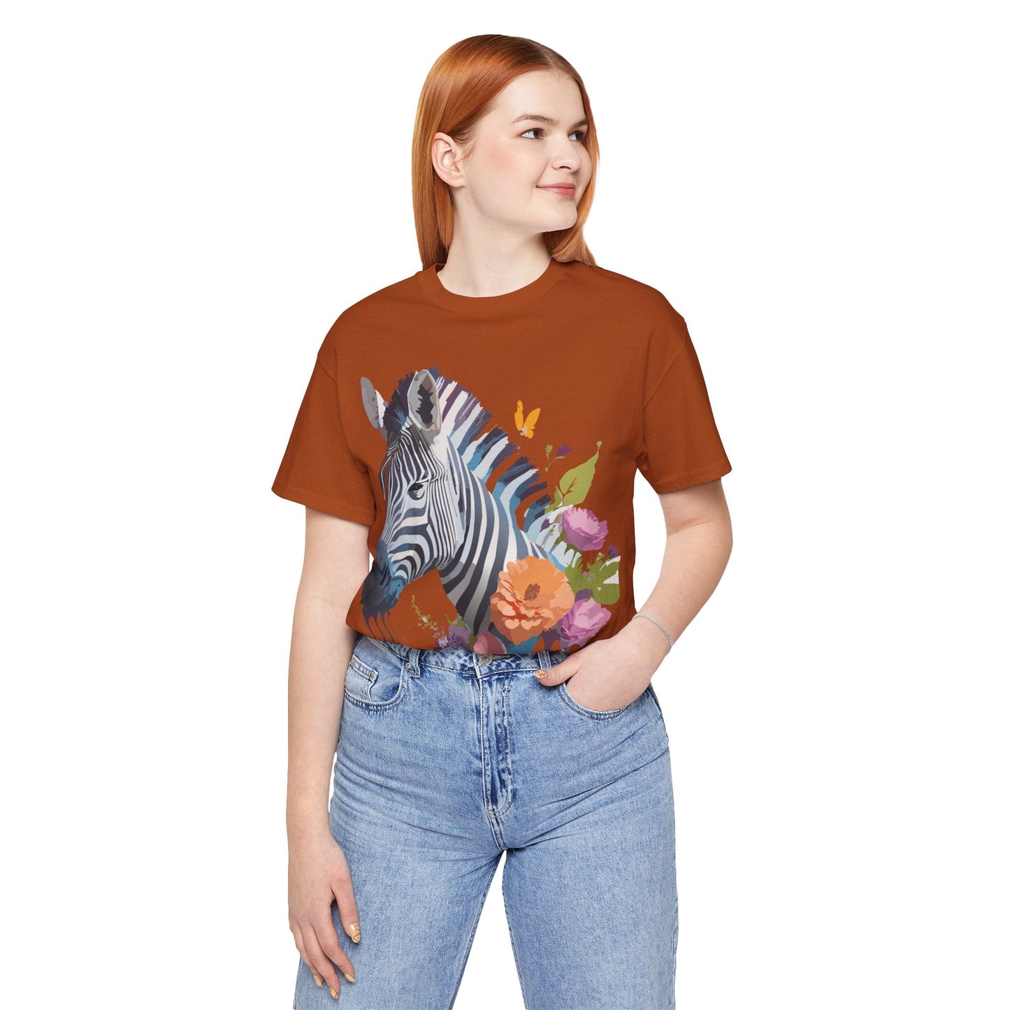 Unisex Zebra Graphic Tee Featuring Adelpha Artwork Vintage Inspired Short Sleeve Shirt