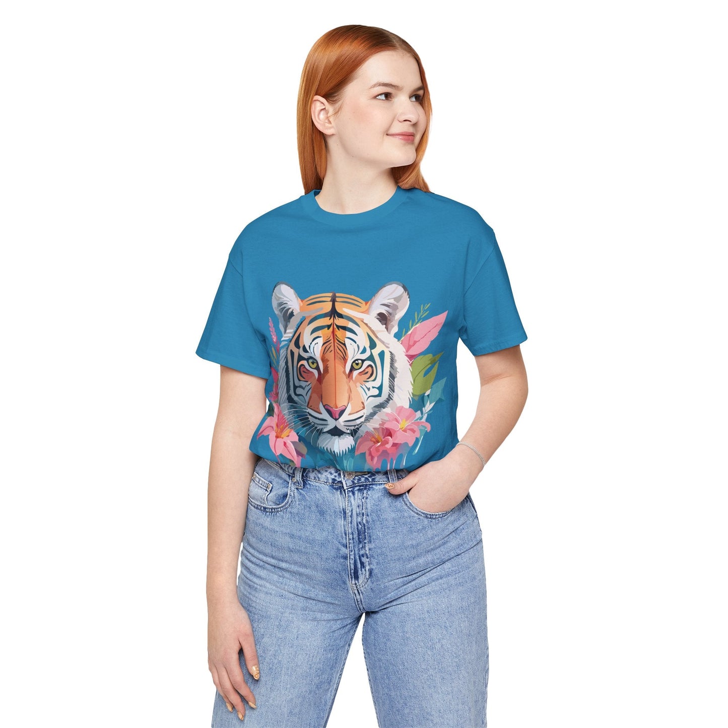 Tiger Graphic Unisex 100 Cotton Vintage Art with Animal Tee 13