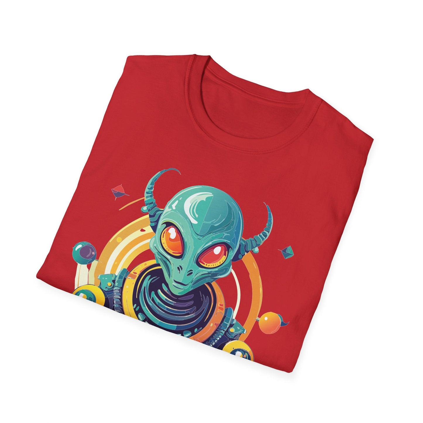 Alien Graphic Unisex Cotton Softstyle UFO Artwork Tee 2