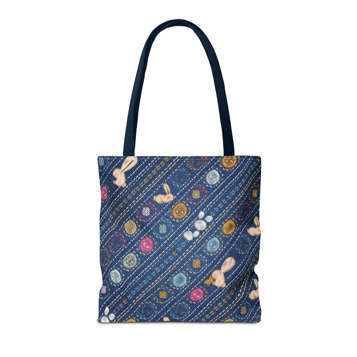 Easter Graphic Design Denim Fabric Imitation Print Unisex Canvas Bag Poly Spun 3 Sizes Tote Bag 204-11