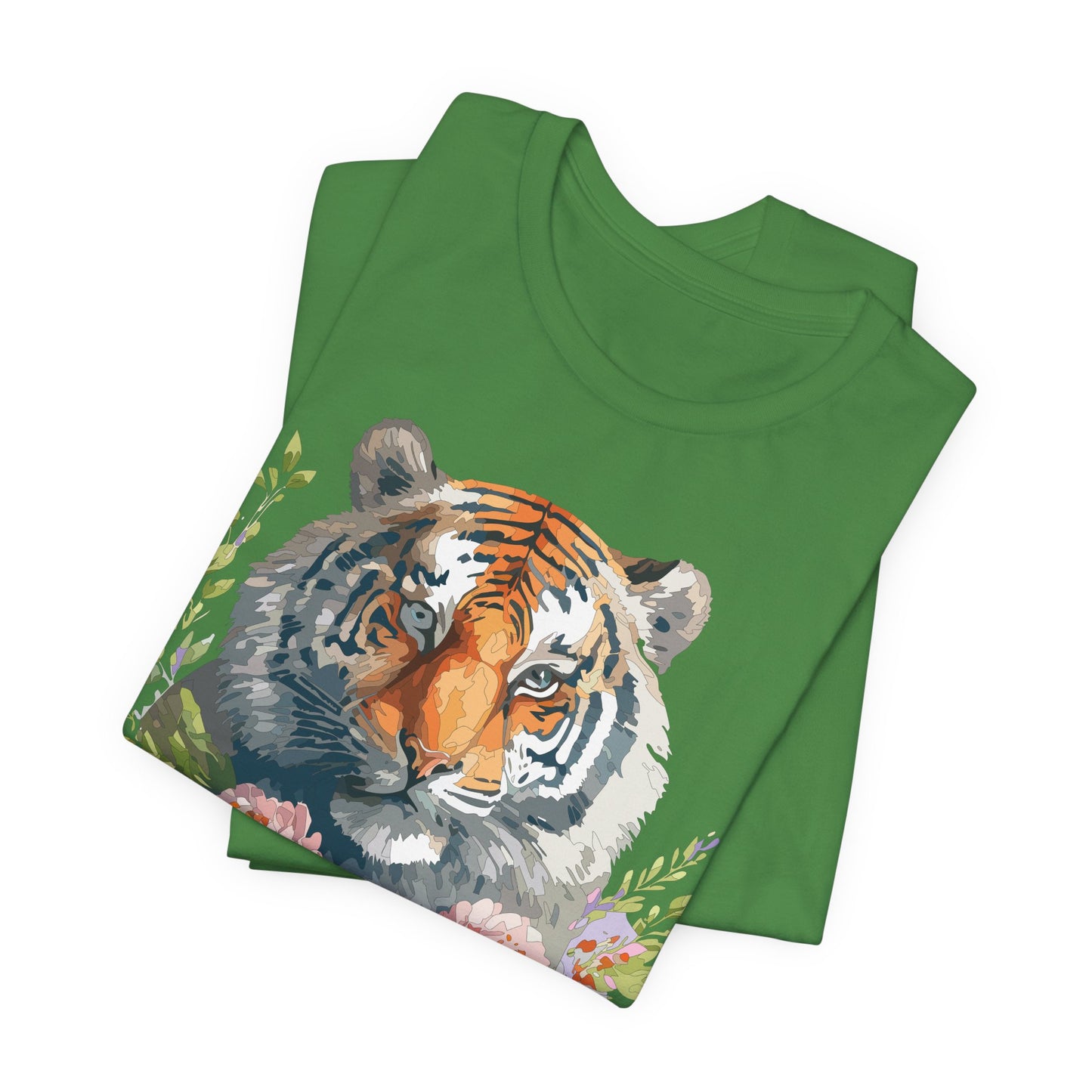 Floral Tiger Shirt, Animal Shirt, Tiger Tee, Unisex Tee, Floral T-shirt, T-Shirt with Animal